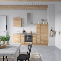 Küchenblock Structura Low m. Geräten Eiche - Schieferfarben/Eichefarben, MODERN, Holzwerkstoff/Metall (270cm) - Nobilia