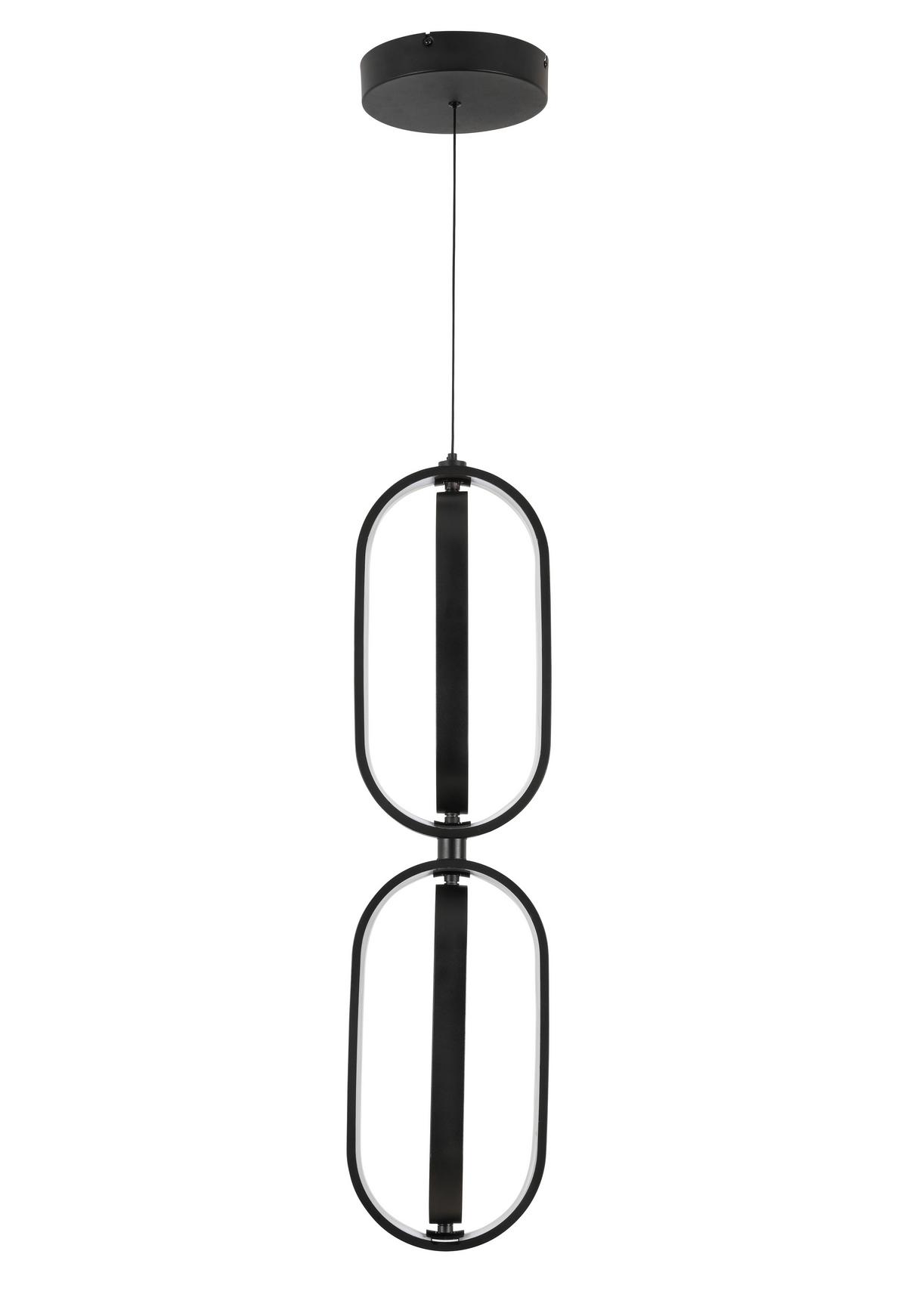 LAMPA WISZĄCA LED NIMA - czarny, Design, tworzywo sztuczne/metal (21/200cm) - Novel