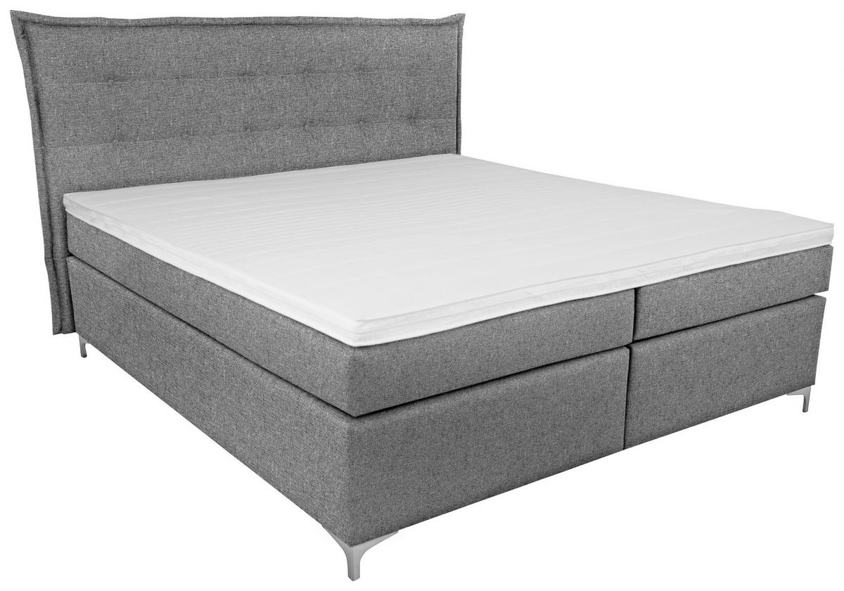 Boxspring Krevet Fabio - siva, Moderno, tekstil/metal (180/200cm)