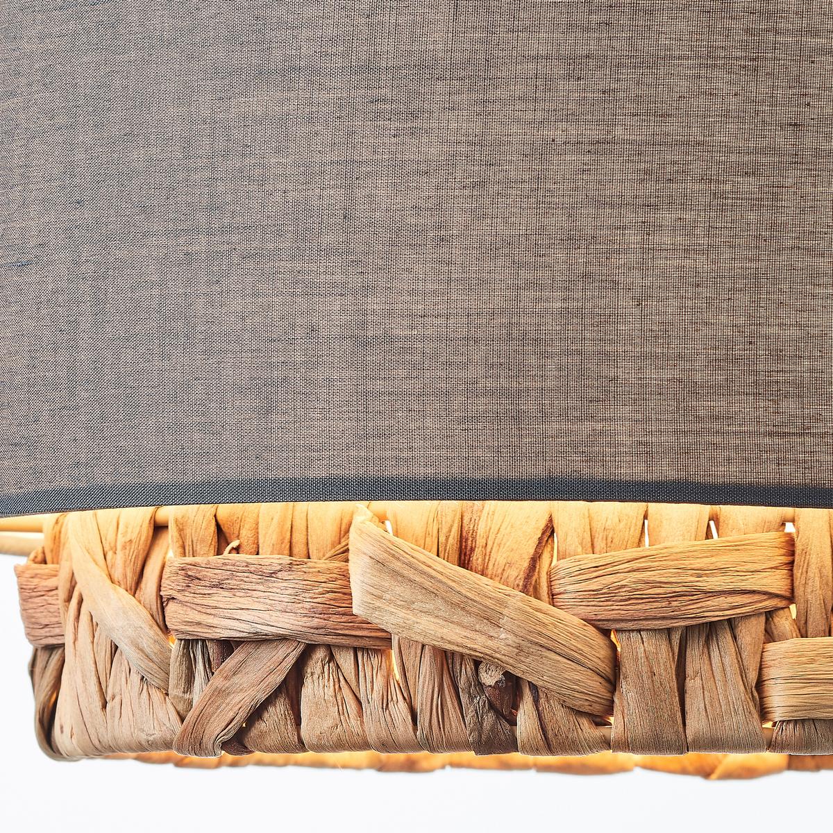 Pendelleuchte Waterlilly Naturfarben/Grau max. 60 Watt - Beige/Grau, Natur, Holz/Textil (120/110/25cm) - Brilliant