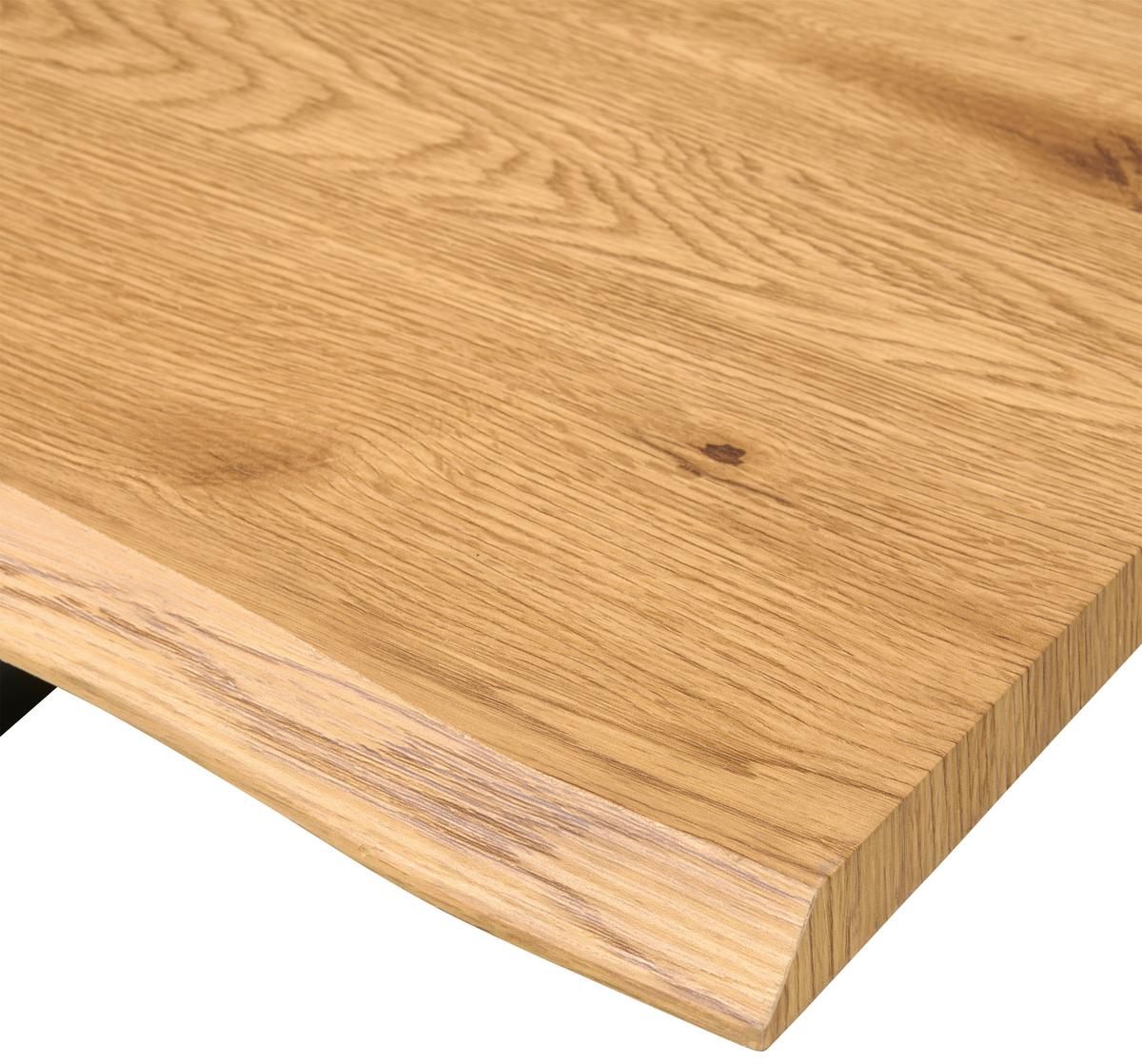 Jedilna Miza Pim, Barva Hrasta, 180x90 - črna/barve hrasta, Moderno, kovina/leseni material (180/76/90cm) - MID.YOU