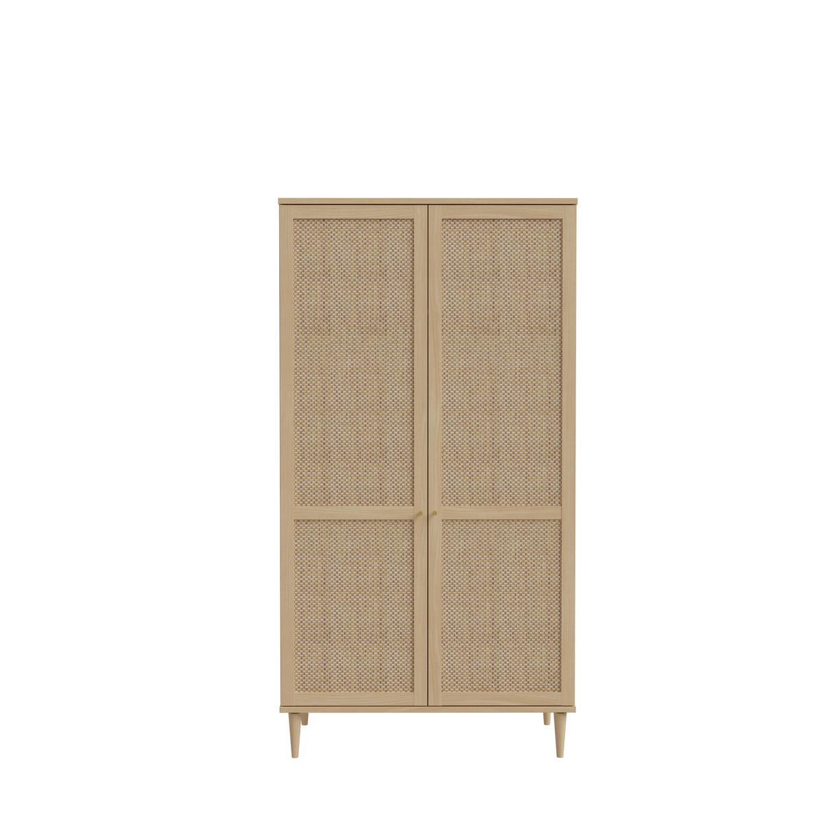 DULAP CU UșI ROTATIVE CALASETTA - culoare lemn stejar, Natur, material pe bază de lemn (110,1/208,1/52,1cm) - Zandiara