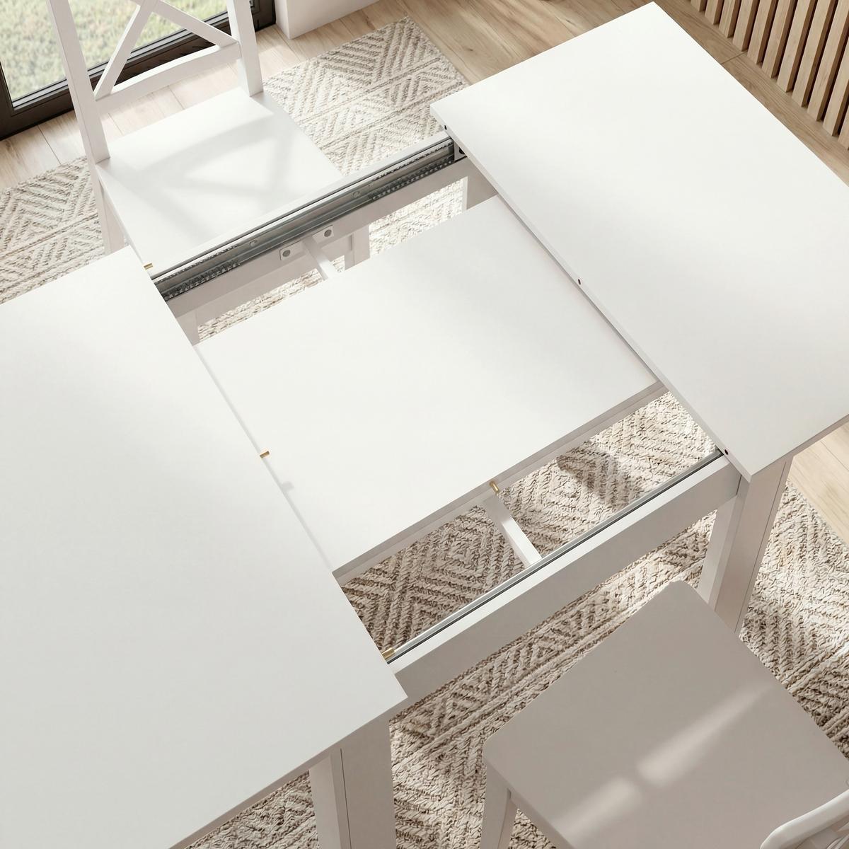 Esstisch Vcm Esstisch "pesoli"80/120x80 - Weiss, Modern, Holzwerkstoff (80-120/80/75,5cm) - MID.YOU