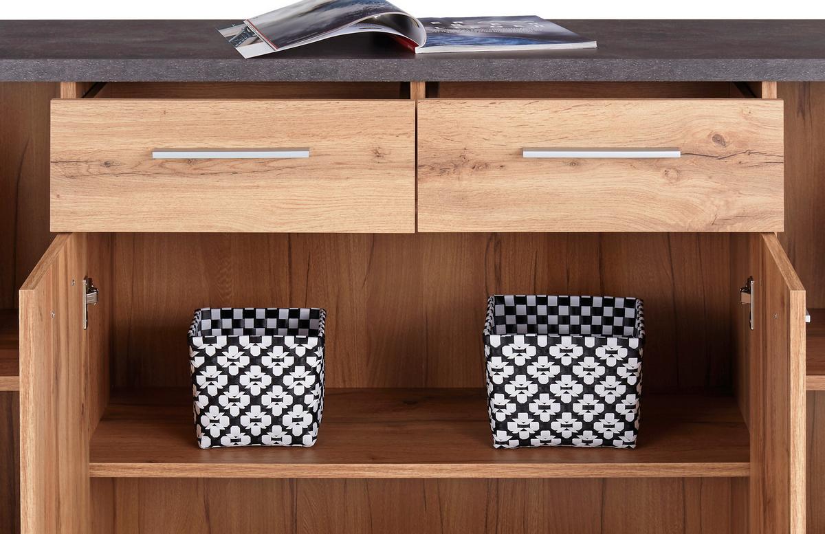 Komoda Fontana New Ftk05 - boje hrasta/tamno siva, Moderno, drvni materijal/plastika (174,4/87,2/40cm) - Modern Living
