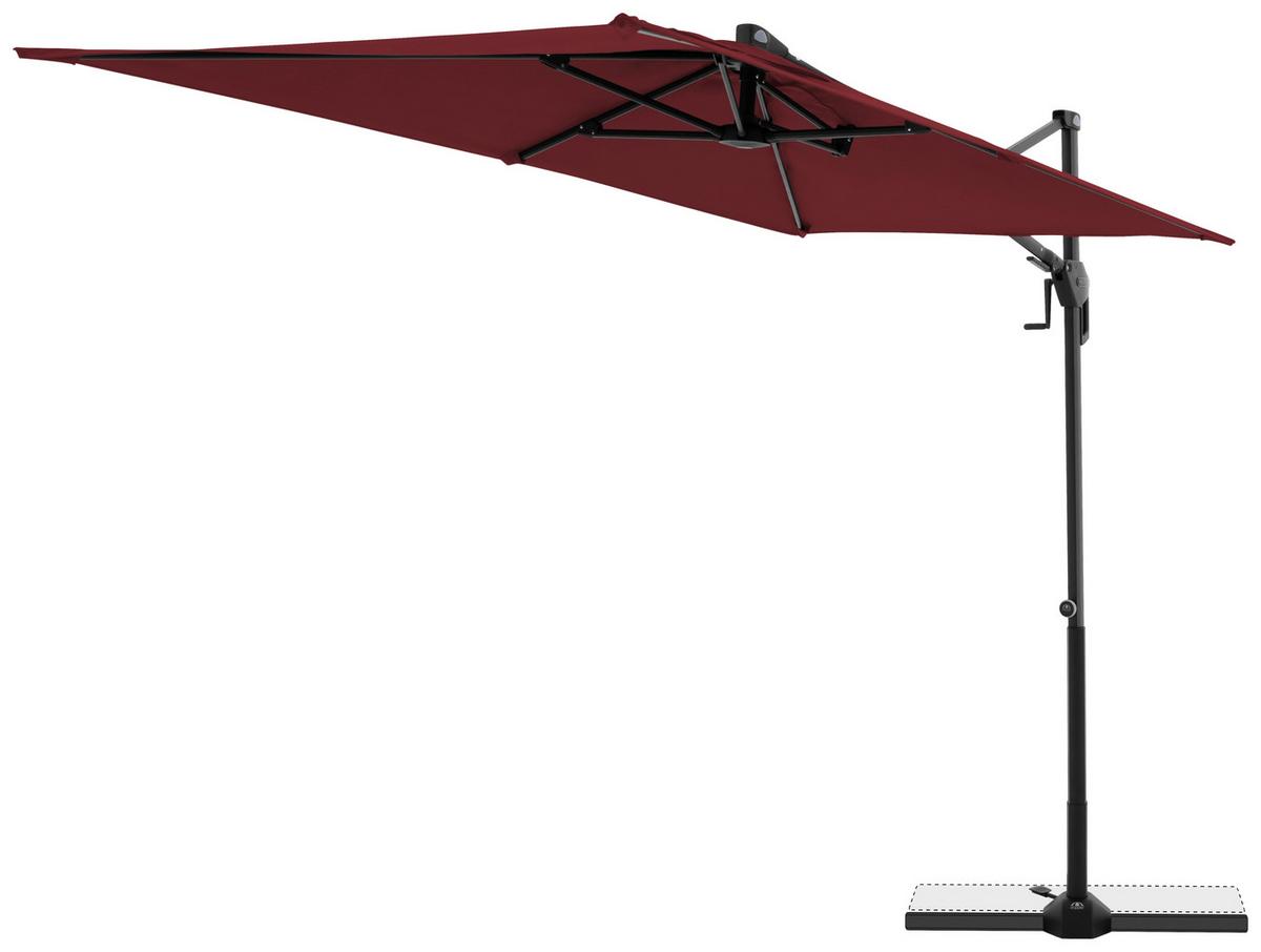 Ampelschirm Active City Bordeaux/Schwarz ca. 240x135cm - Bordeaux/Schwarz, Basics, Textil/Metall (240/135cm) - Doppler