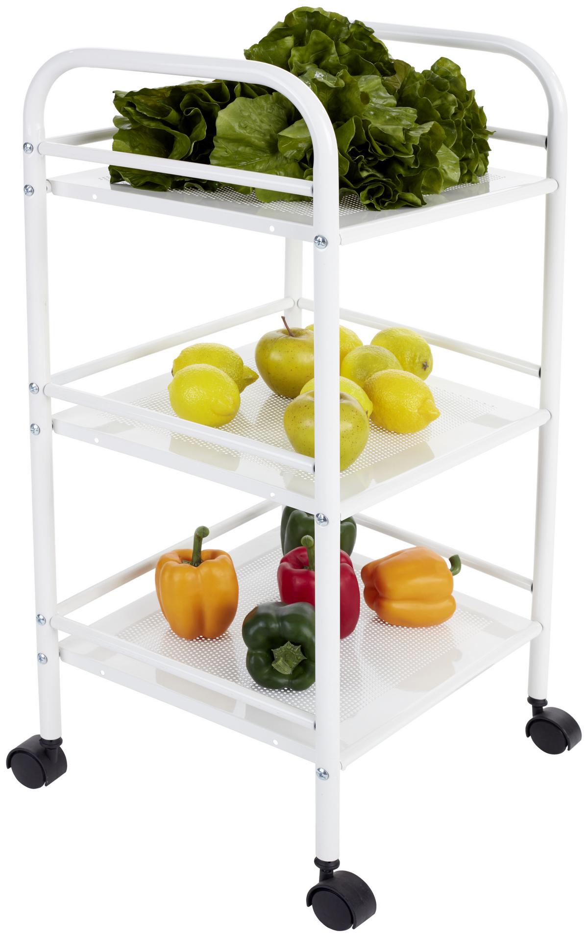 Kolica Za Serviranje Rimini 2 - bijela, Moderno, metal/plastika (41/75/32cm) - Based