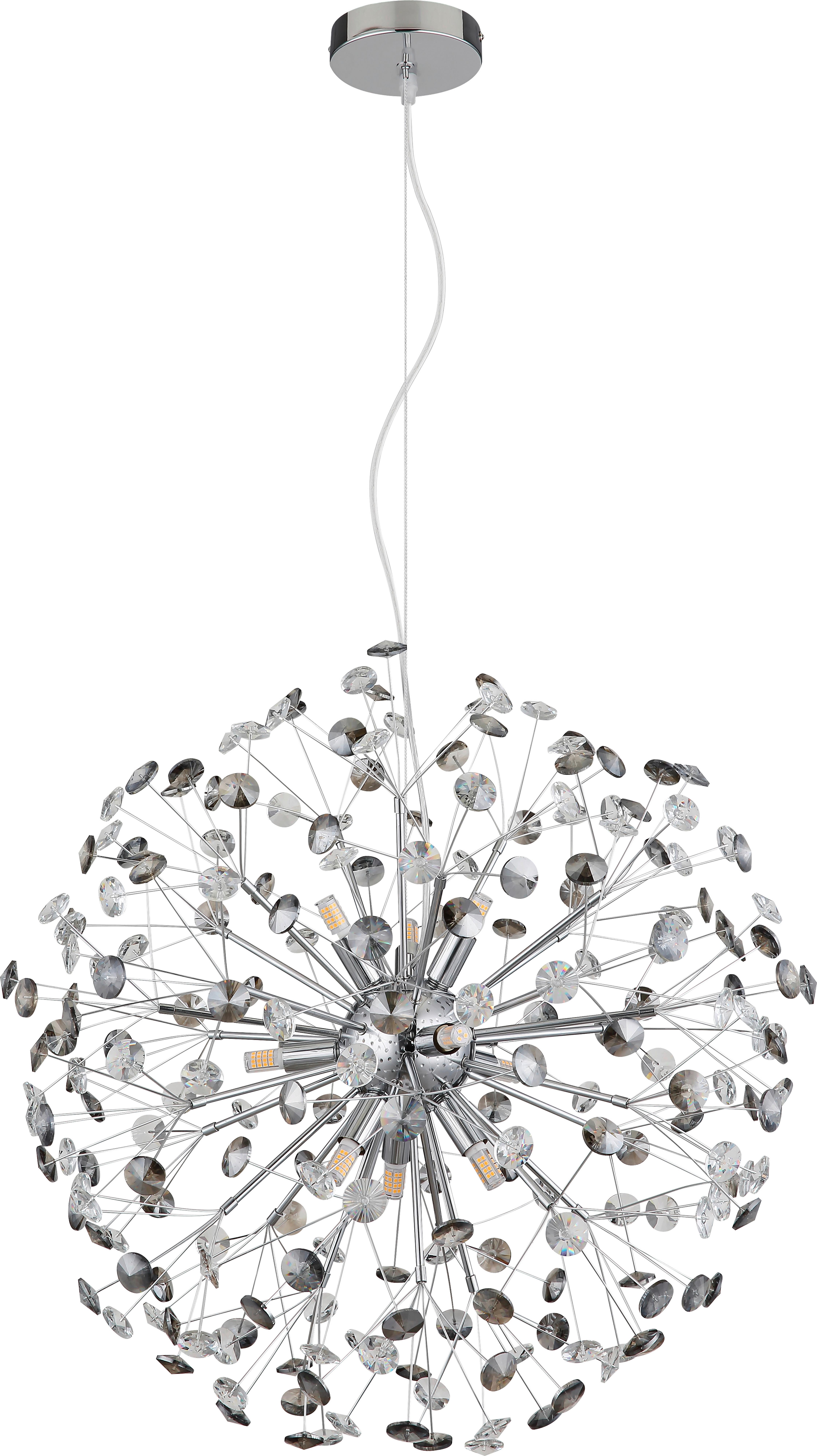 LED-TAKLAMPA CEYLIN - klar/kromfärg, Basics, metall/glas (60/60/150cm)