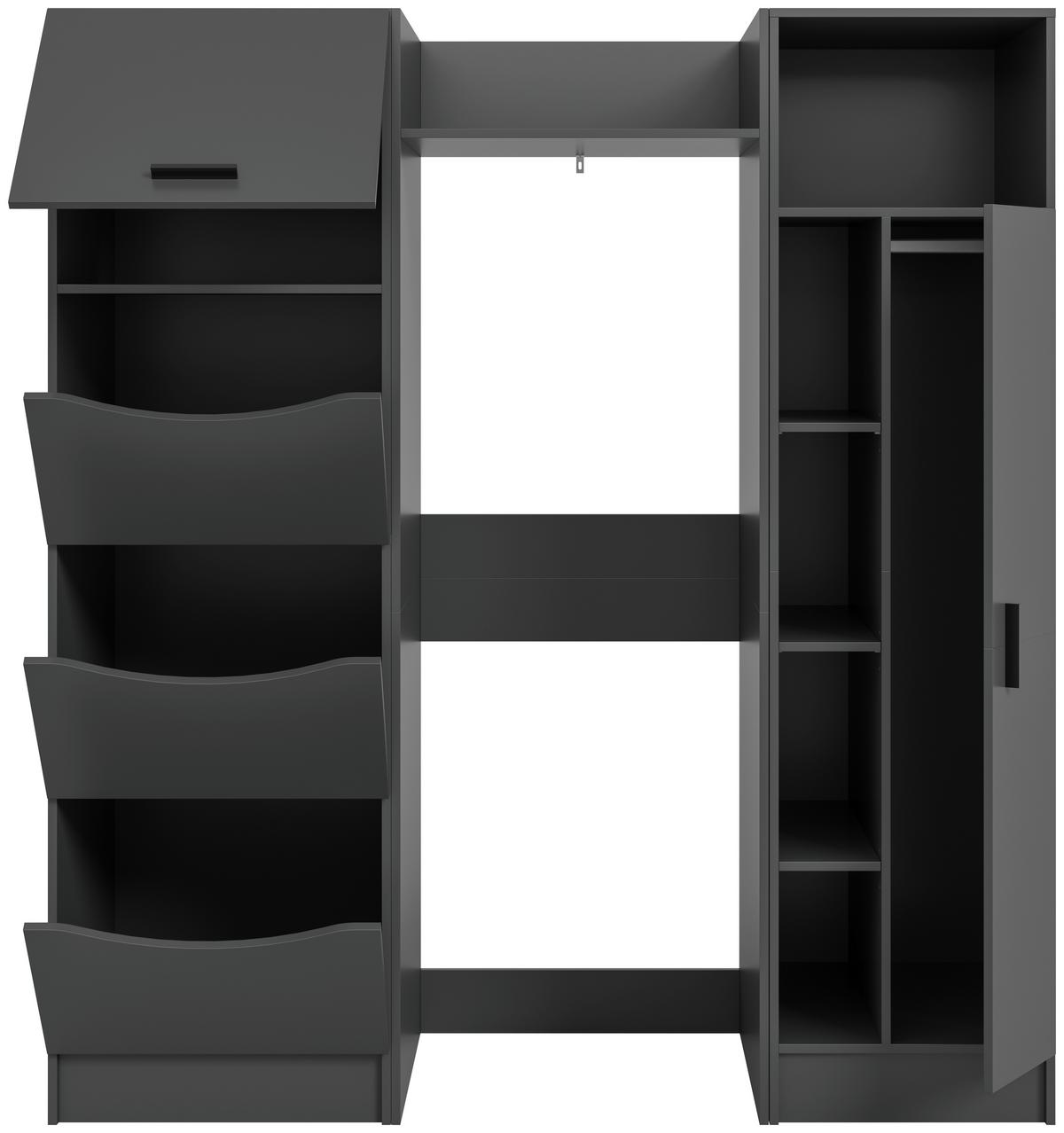 Omara Za Pralni In Sušilni Stroj Free, Antracit - antracit, Basics, leseni material (176/195/68cm) - MID.YOU