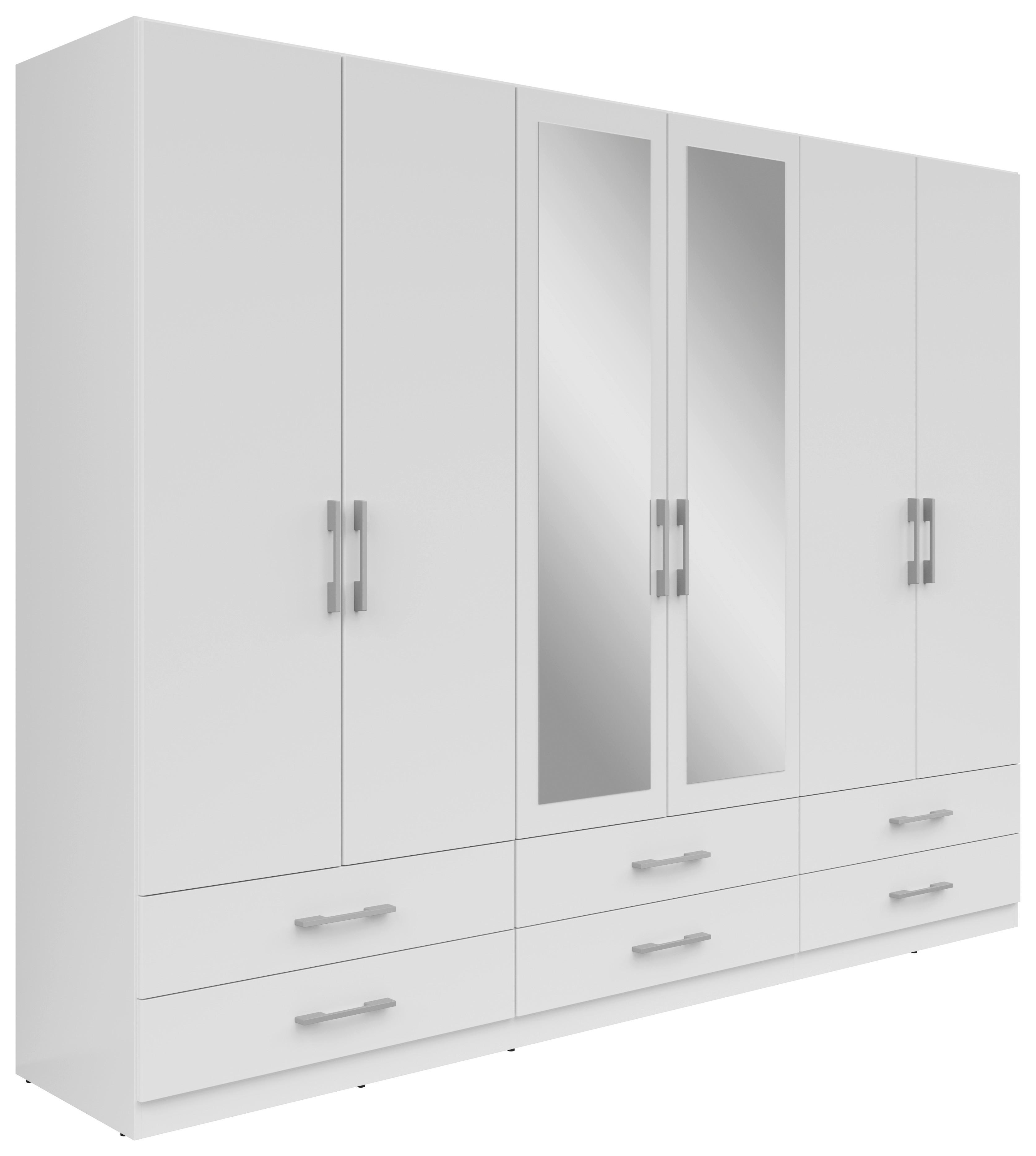 Ormar Za Odjeću Herford - bijela/srebrne boje, Moderno, staklo/drvni materijal (270/210/54cm) - Based