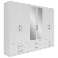 Șifonier HERFORD - alb, Modern, sticlă/material pe bază de lemn (270/210/54cm)
