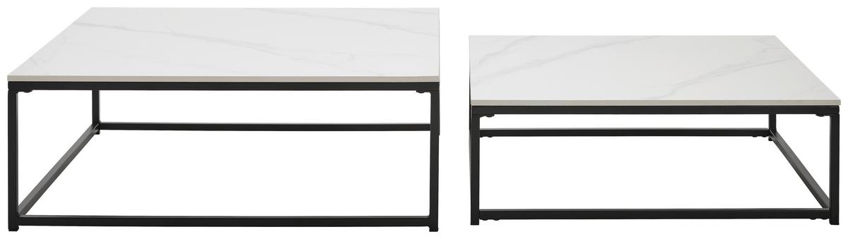 ZESTAW STOLIKÓW KAWOWYCH PACIFIC - czarny/biały, Design, metal/ceramika (75/65/27/22/75/65cm) - Livetastic