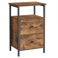 Nachttisch in Braun, Schwarz, eckig - Schwarz/Braun, Trend, Holzwerkstoff/Metall (38/60/28cm) - MID.YOU