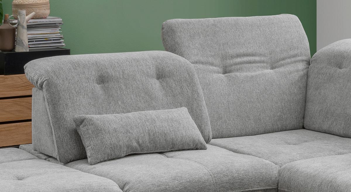Wohnlandschaft Dalida Silberfarben Chenille - Chromfarben/Silberfarben, Design, Textil/Metall (254/280cm) - Livetastic