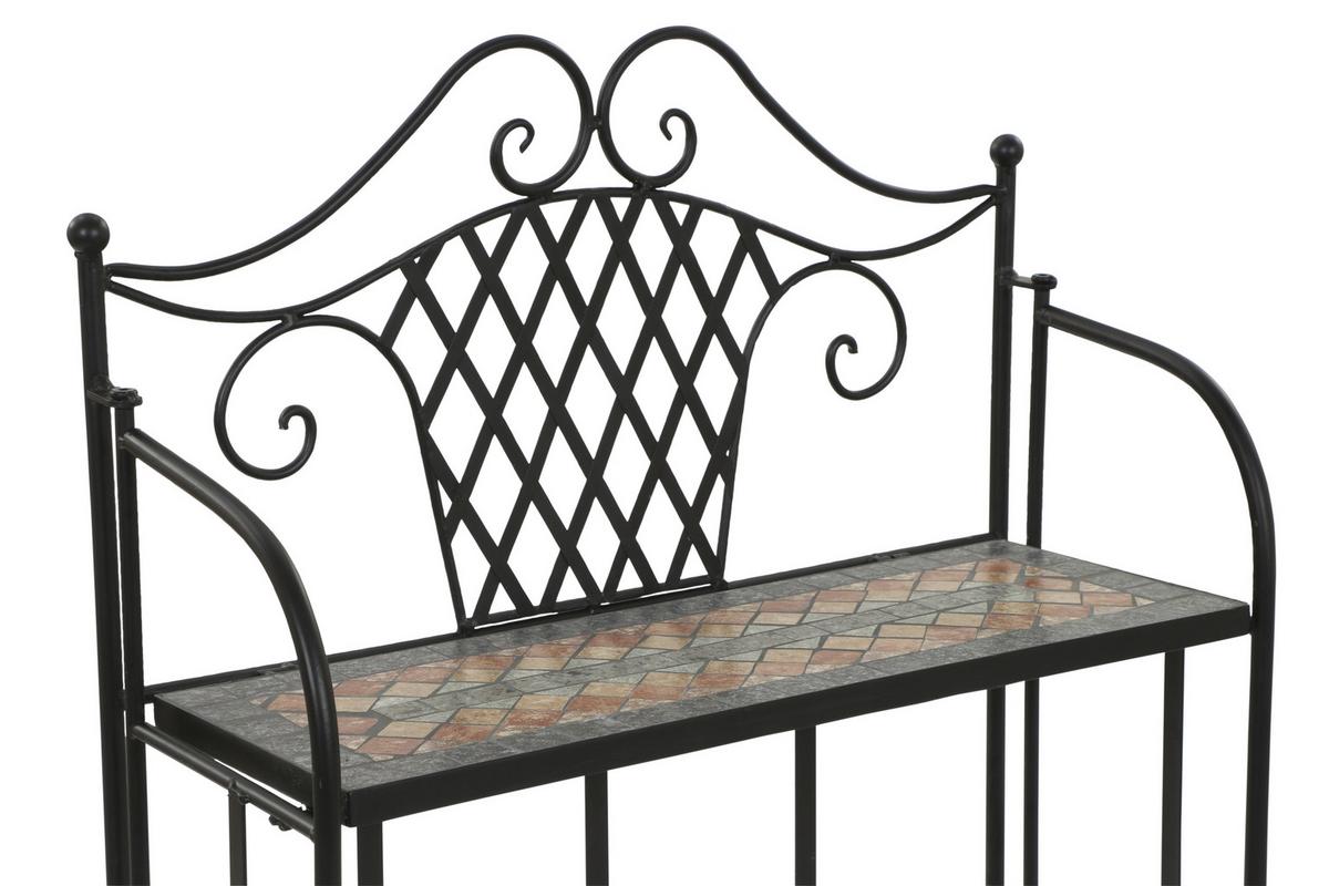 GARTENREGAL 380823 - Multicolor/Schwarz, MODERN, Keramik/Metall (62/142/29cm) - Siena Garden