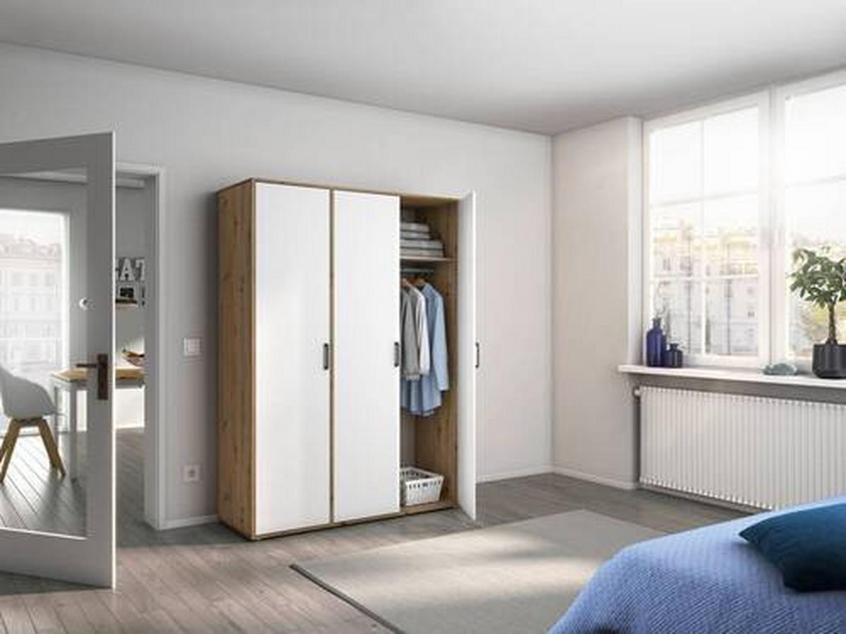 DULAP  USI ROTATIVE VOYAGER - alb/stejar Artisan, Modern, material pe bază de lemn (140/194/53cm) - Modern Living