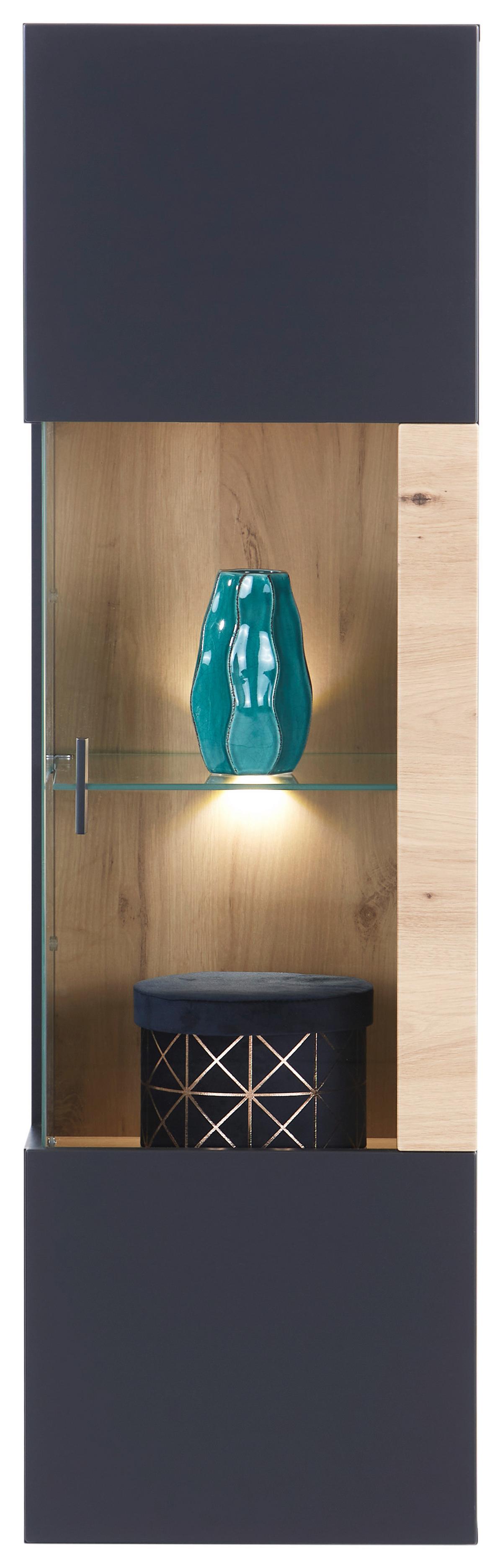 Vitrină suspendată Denver - culoare lemn stejar, Modern, material pe bază de lemn (40/135/33,6cm)