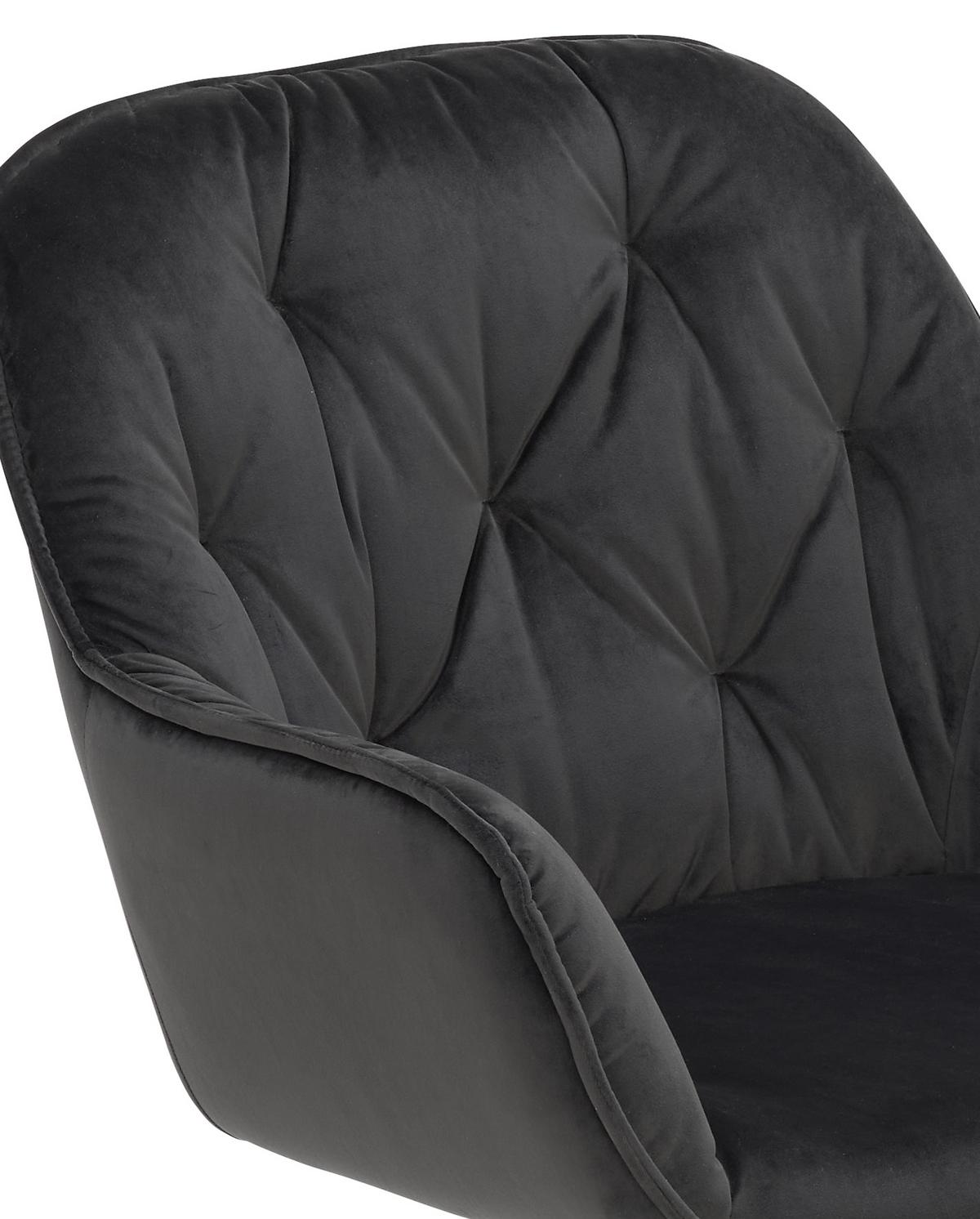 Stol Silvi, Črna, Žamet, Vrtljiv - črna, Moderno, kovina/tekstil (63/85/65cm)