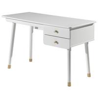 Jugendschreibtisch Billy Weiß - Goldfarben/Weiß, MODERN, Holzwerkstoff/Kunststoff (125/75/60cm) - Vipack