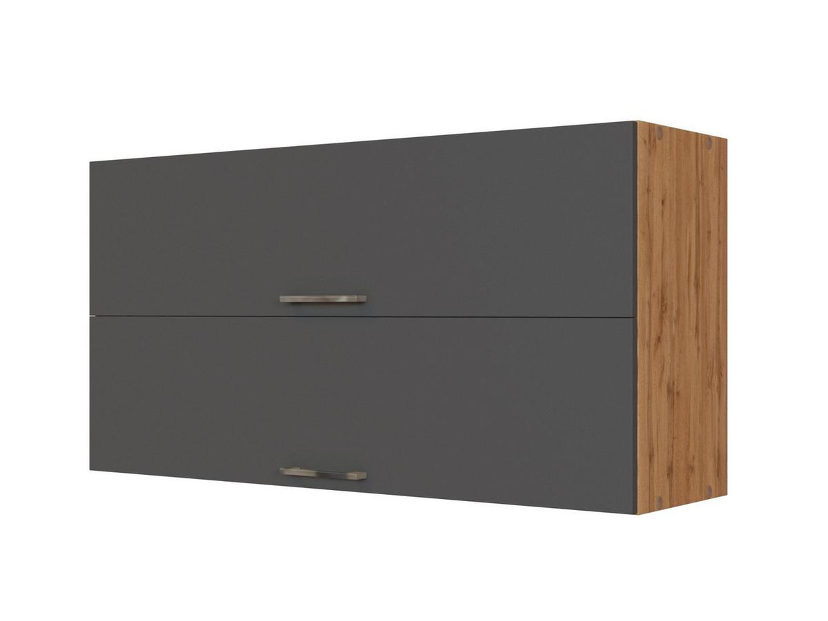 Held Küchenoberschrank ca. 110 cm Anthrazit/Eiche - Chromfarben/Anthrazit, MODERN, Holzwerkstoff/Metall (110/57/34cm) - Held