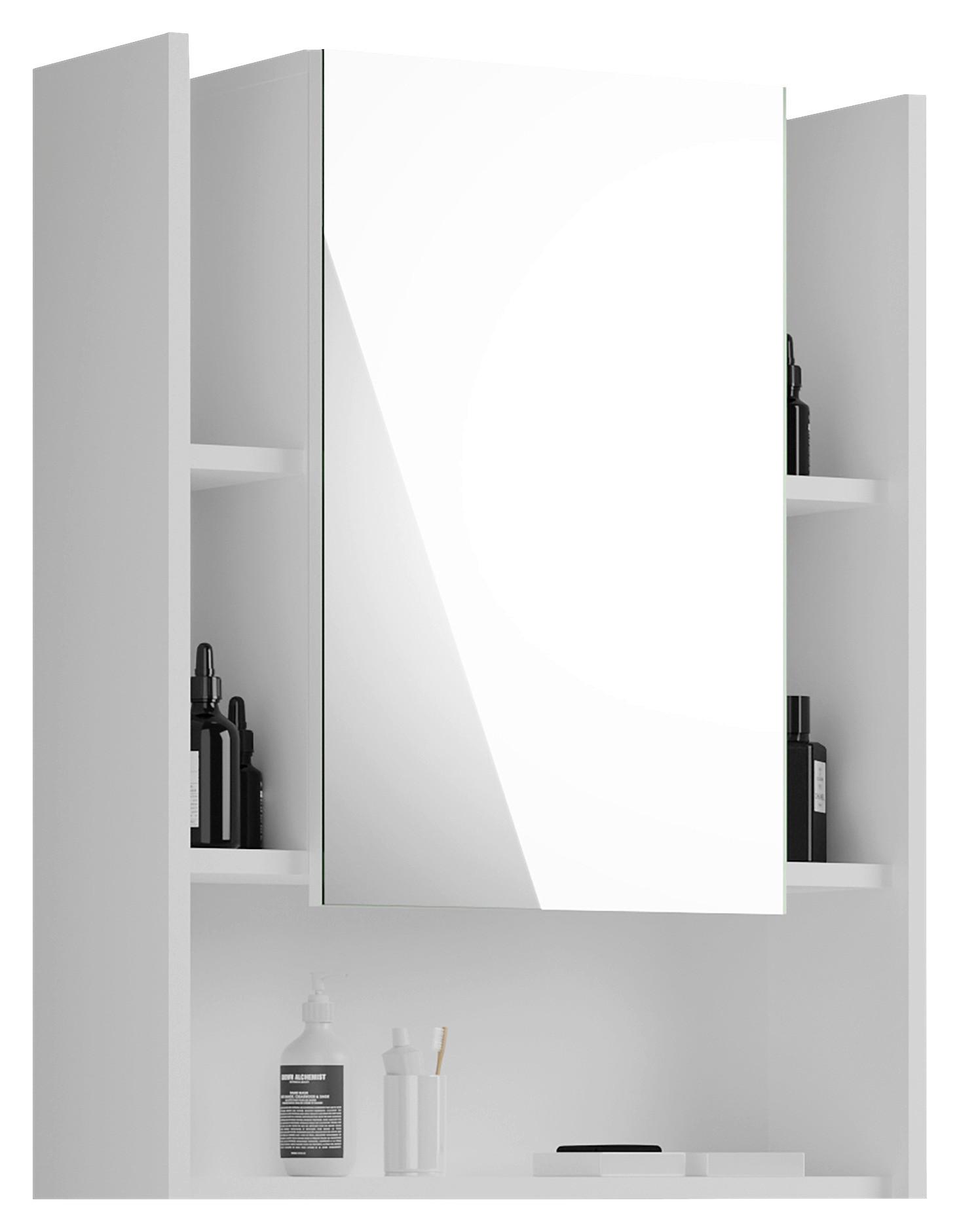 Spiegelschrank Venice ca. 60x77 cm Weiß - Weiß Hochglanz, MODERN, Glas/Holzwerkstoff (60/77/19cm) - MID.YOU
