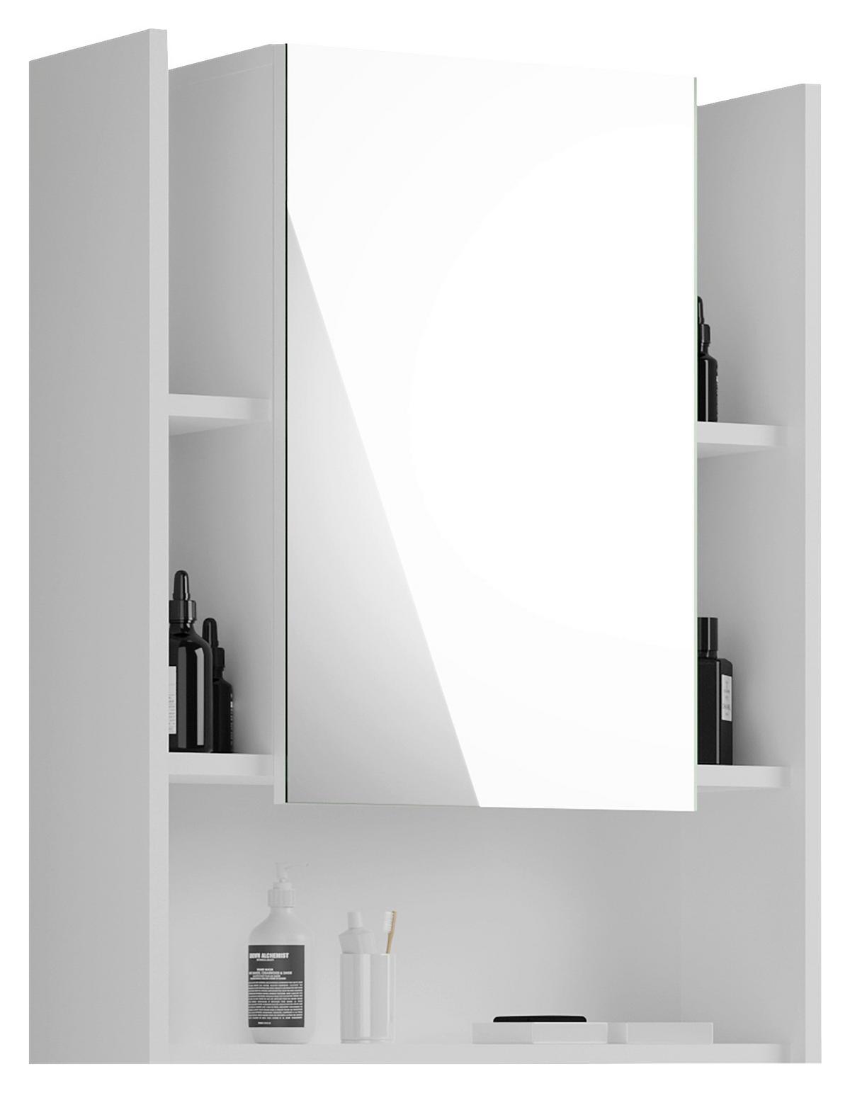 Spiegelschrank Venice ca. 60x77 cm Weiß - Weiß Hochglanz, MODERN, Glas/Holzwerkstoff (60/77/19cm) - MID.YOU