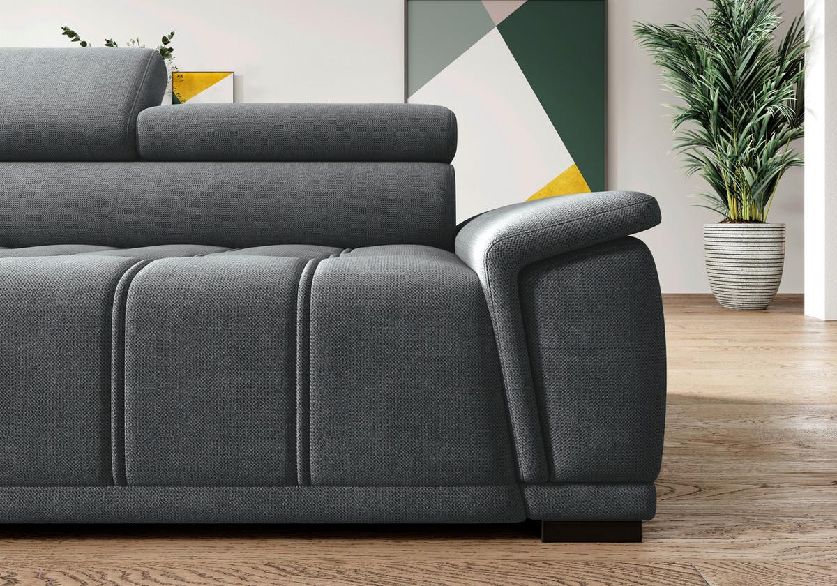 Kutna Garnitura Gremio - crna/antracit, Moderno, tekstil/plastika (106/283cm) - Modern Living