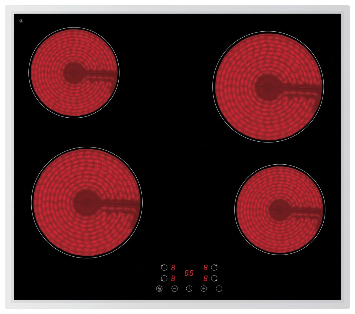 Glaskeramikkochfeld EB-C4G Schwarz - Edelstahlfarben/Schwarz, Trend, Glas/Metall (59/5/52cm) - PKM