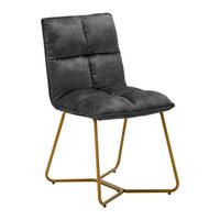 KRZESŁO FONIA - ciemnoszary/kolor złoty, Modern, metal/drewno (49/85,5/57,5cm) - Bessagi Home