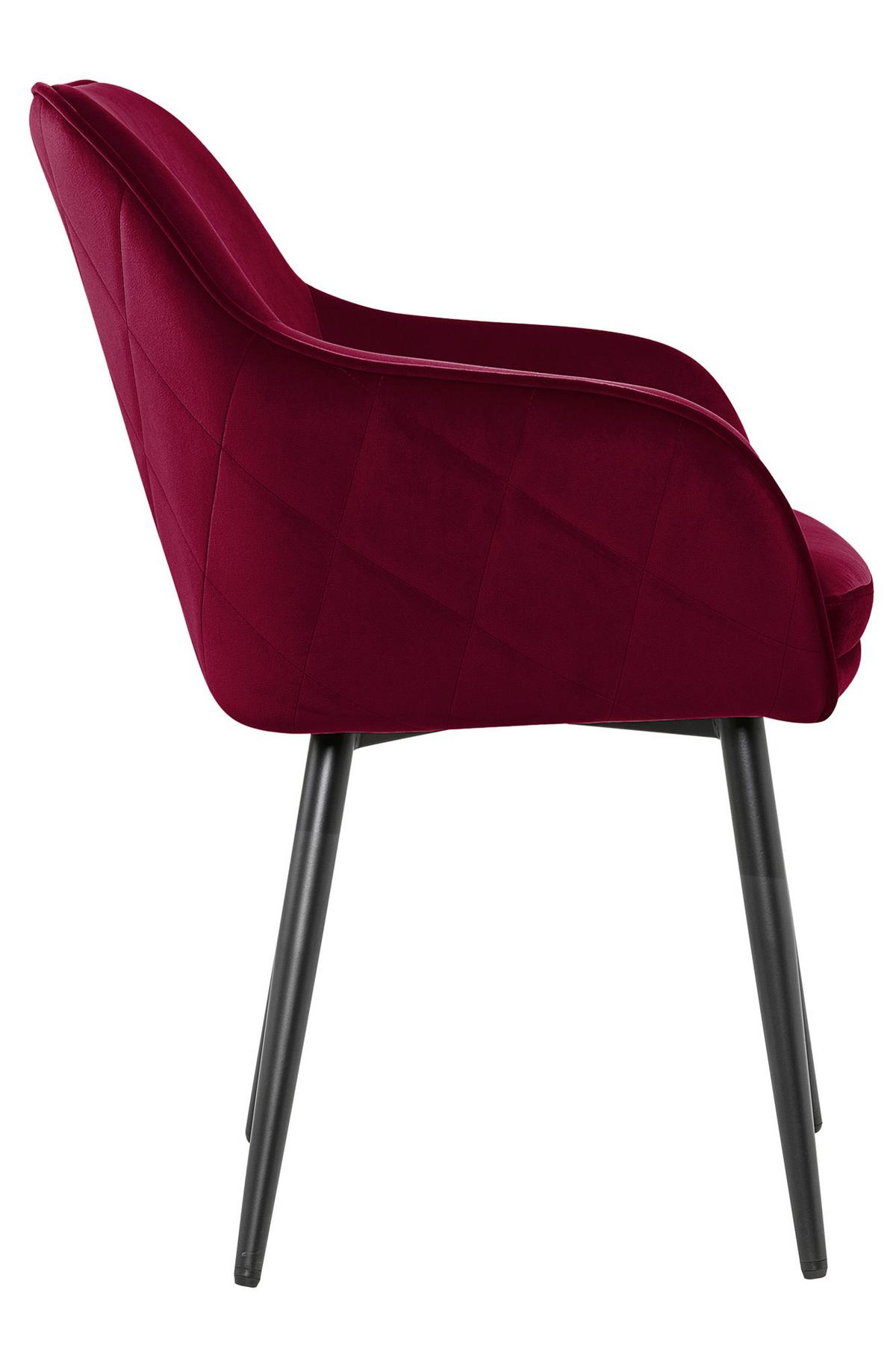 Naslanjač Samt, Rdeča - rdeča/črna, Moderno, kovina/tekstil (61/85/60cm) - Livetastic