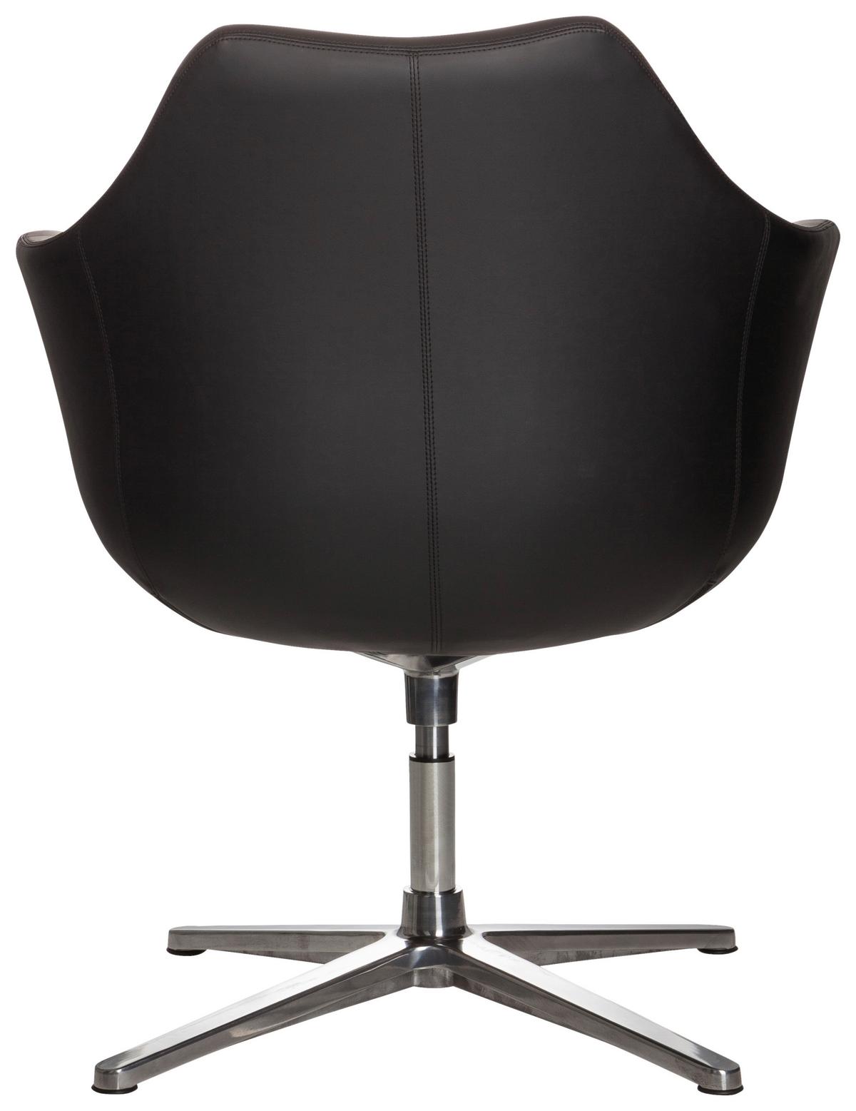 Vrtljivi Stol Artemia, Črna - srebrne barve/črna, Basics, kovina/tekstil (67/85/63cm) - MID.YOU