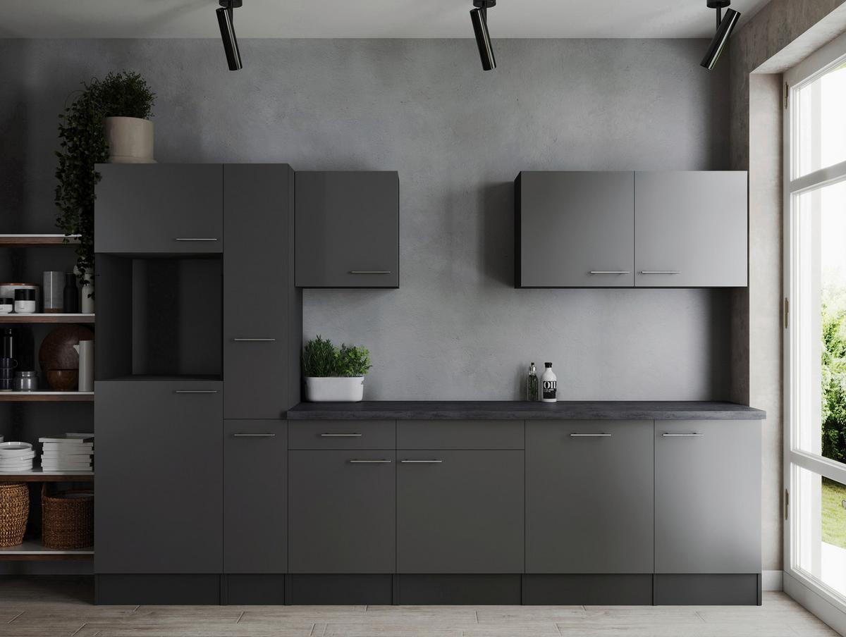 Kuhinjski Blok Brez Aparatov Oliver, 310cm - srebrne barve/siva, Design, kovina/leseni material (310cm) - Respekta