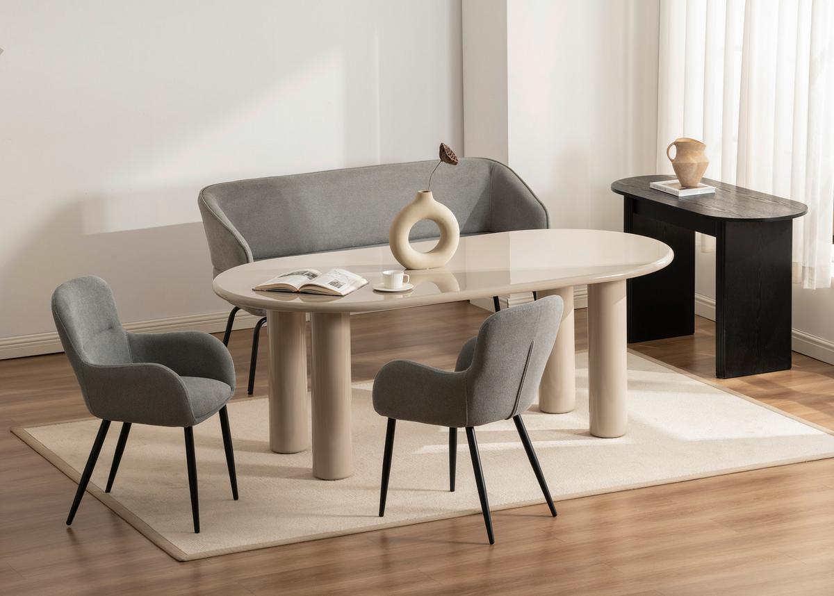 Klop Serena, Siva - siva/črna, Konvencionalno, kovina/tekstil (160/87/62cm)