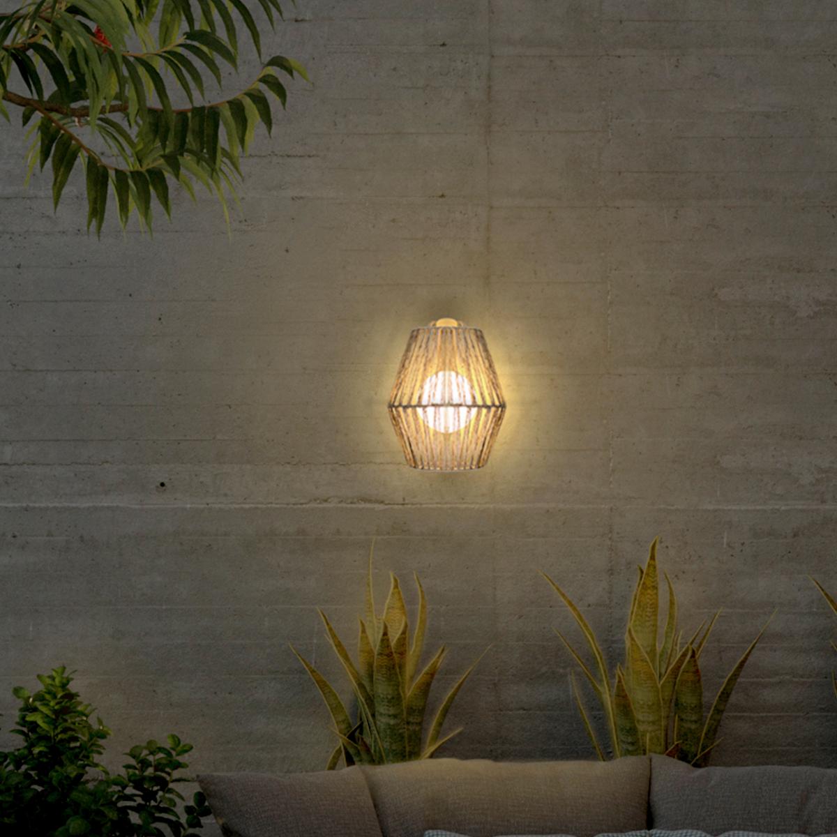 LAMPA ZEWNĘTRZNA LED LUMSIS025XXWLNW SISINE 25 - Natur, materiały naturalne (22.5/24.5/11.5cm) - Newgarden