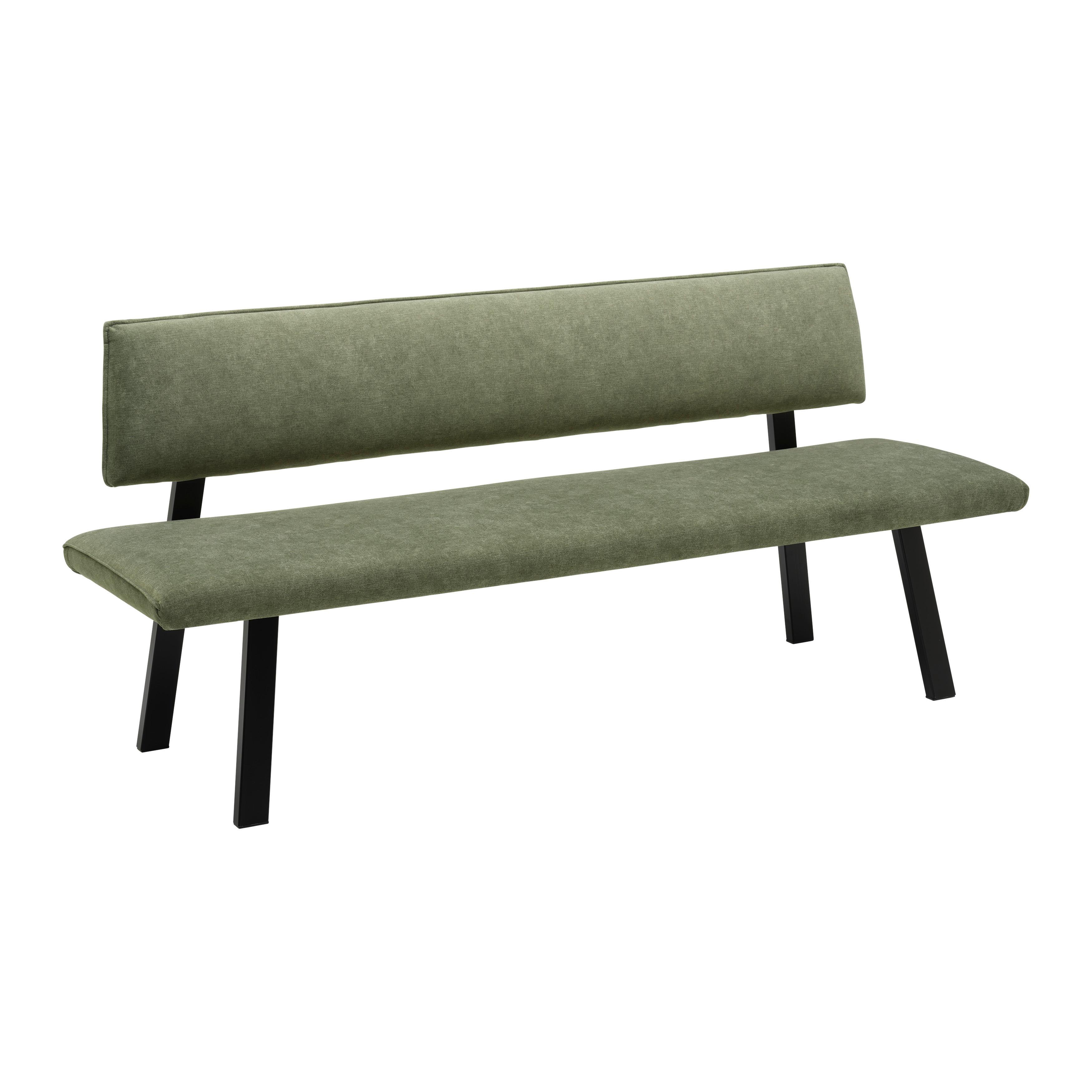 Sitzbank Mendosa 100 in Grün - Schwarz/Grün, Basics, Textil/Metall (170/87/60cm) - Premium Living