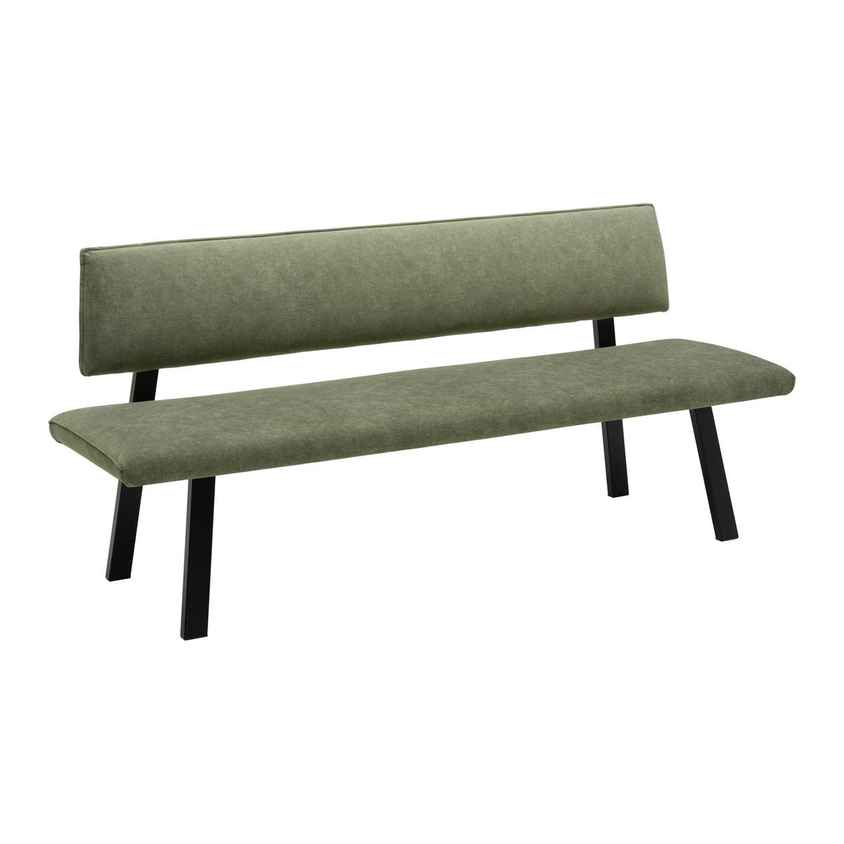 Sitzbank Mendosa 100 in Grün - Schwarz/Grün, Basics, Textil/Metall (170/87/60cm) - Premium Living