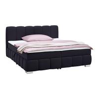 Boxbett Elaris Schwarz ca. 160x200cm - Chromfarben/Schwarz, KONVENTIONELL, Kunststoff/Textil (160/200cm) - Based