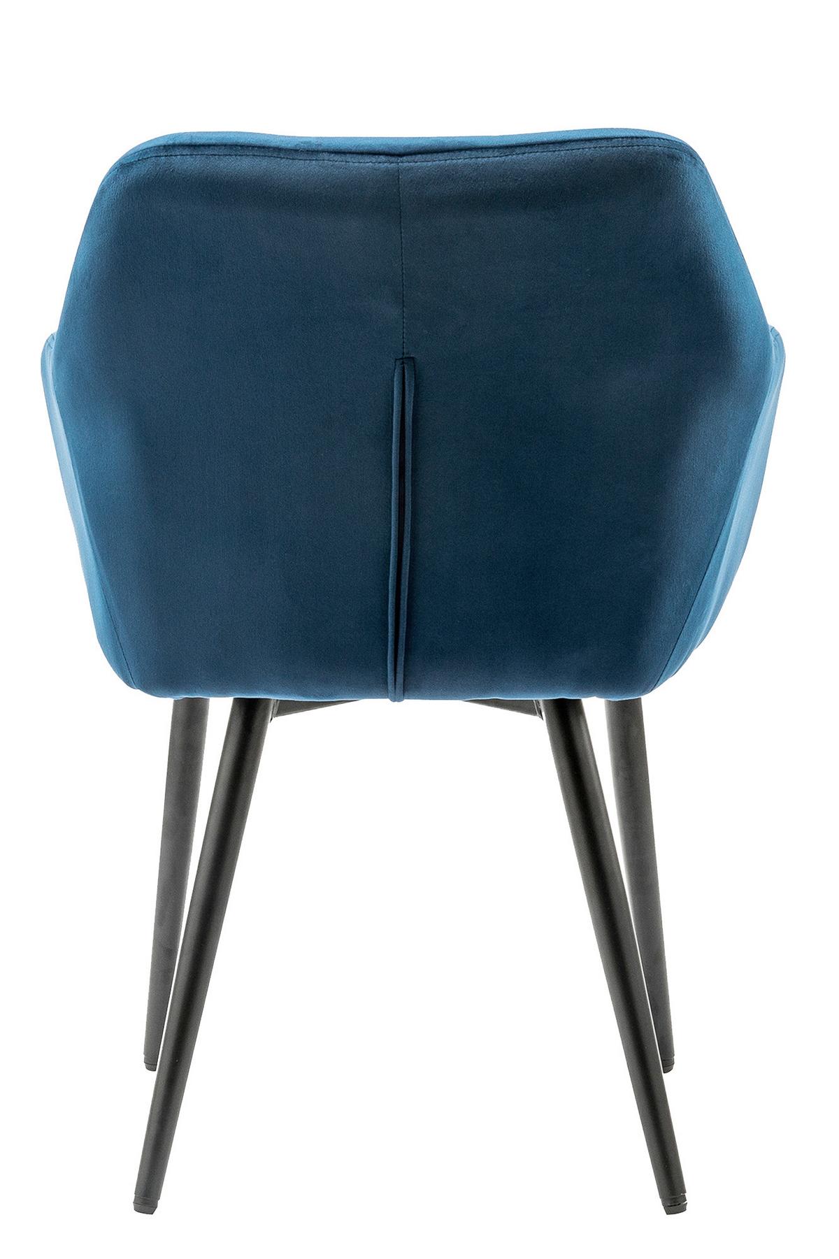 Naslanjač Samt, Modra - modra/črna, Moderno, kovina/tekstil (61/85/45cm) - Livetastic