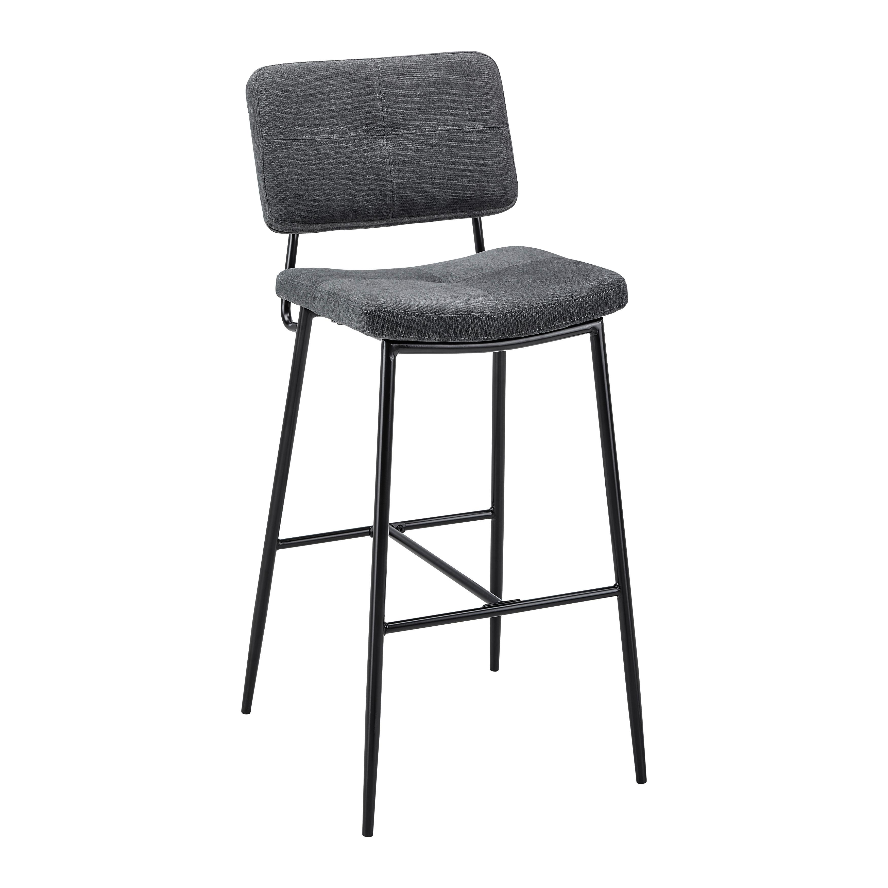 Barski Stol Neta, Temno Siva - temno siva/črna, Moderno, kovina/tekstil (45/103/52cm) - Bessagi Home