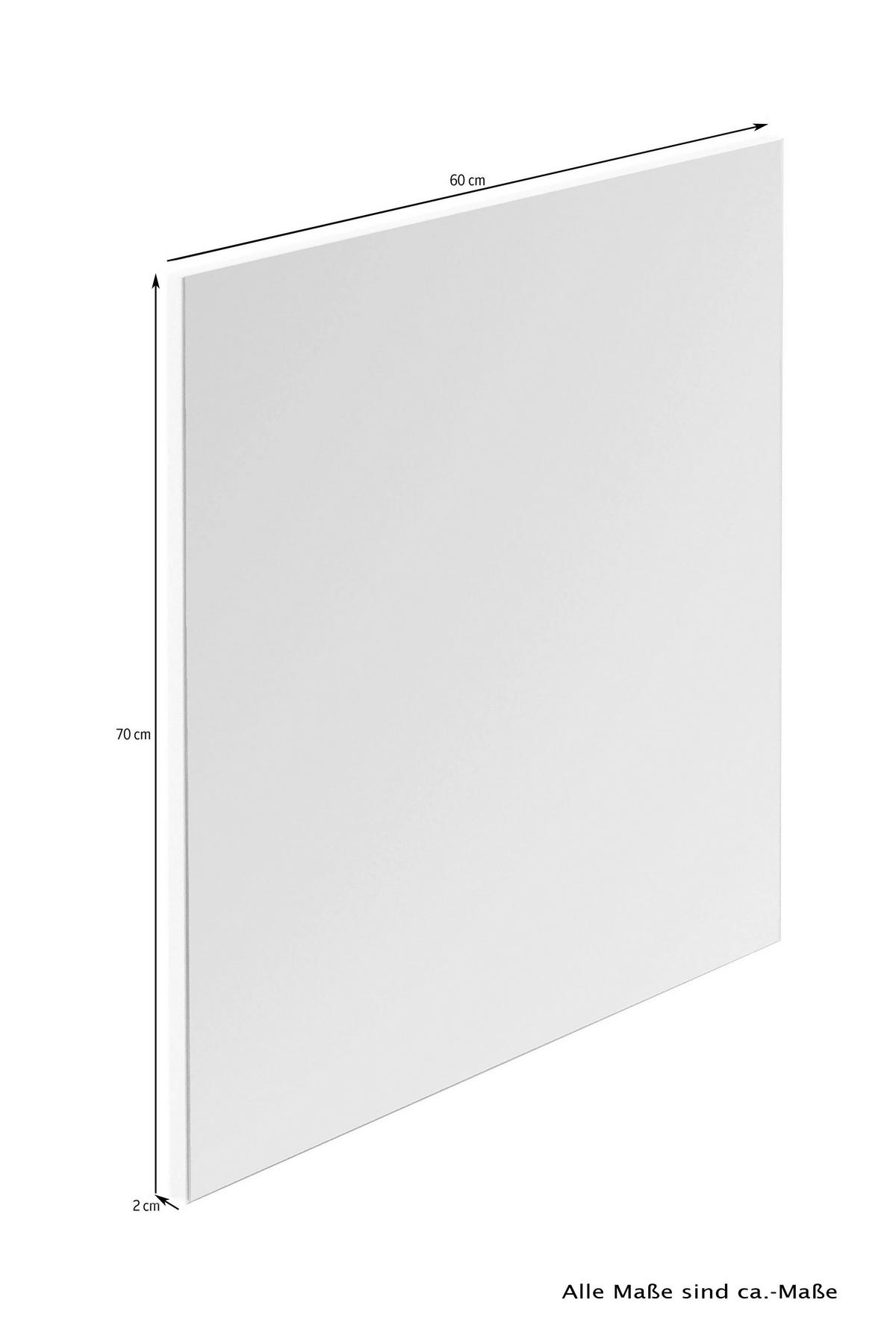 Wandspiegel Jakob ca.60x70x2cm Weiß - Weiß, LIFESTYLE, Glas/Holz (60/70/2cm) - MID.YOU