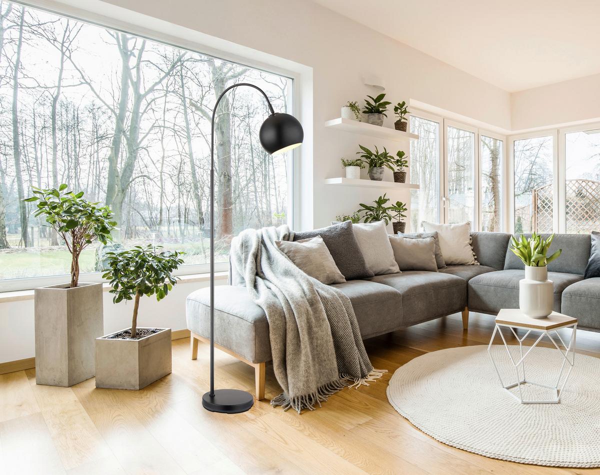 LAMPA STOJĄCA 24779B BENNO - czarny, Basics, tworzywo sztuczne/metal (46/25/150cm)