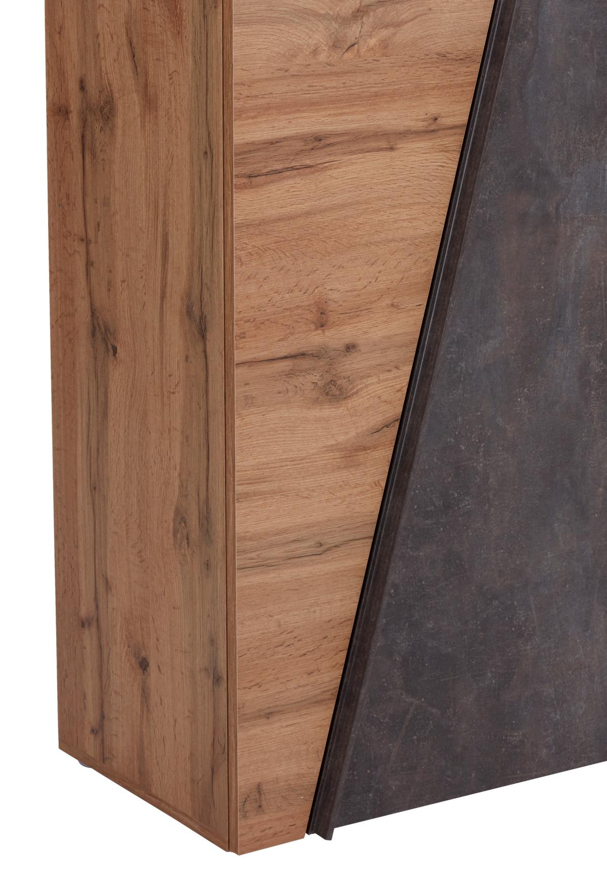 Omara Za Čevlje Venedig, Temno Siva, Hrast - temno siva/črna, Moderno, umetna masa/leseni material (70/196/35cm) - Mömax