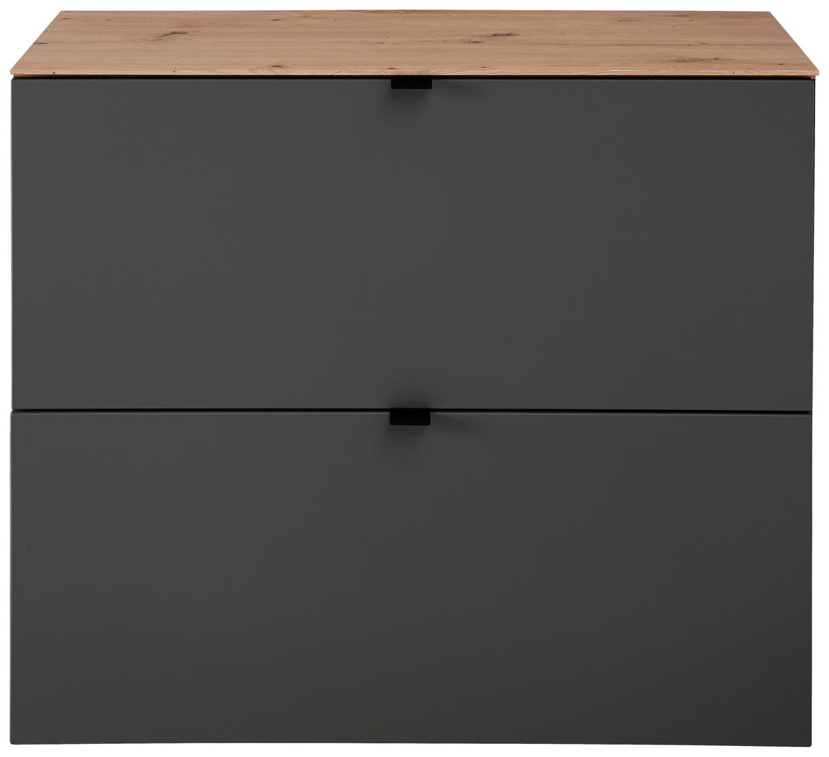 SZAFKA UCHYLNA NA BUTY DIANA - czarny/kolor grafitowy, Modern, materiał drewnopochodny/metal (100/84/37cm) - Voleo