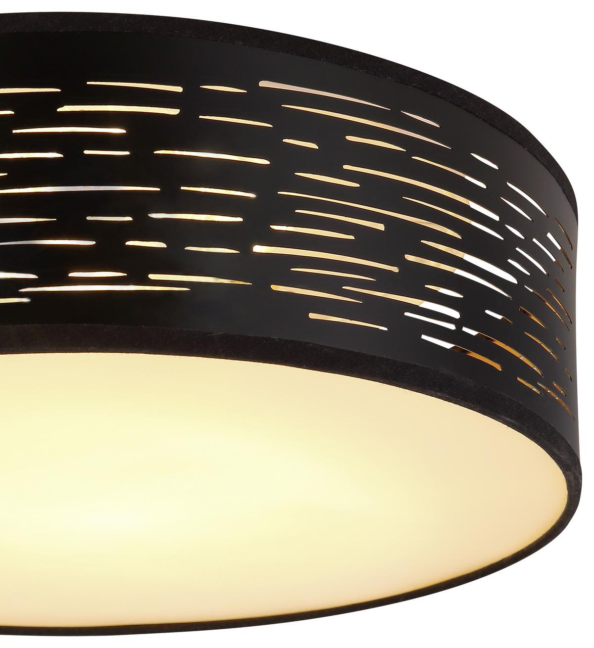 LED-Deckenleuchte Tunno in Schwarz max. 20 Watt - Weiss/Schwarz, Design, Kunststoff/Metall (38/13cm) - Globo
