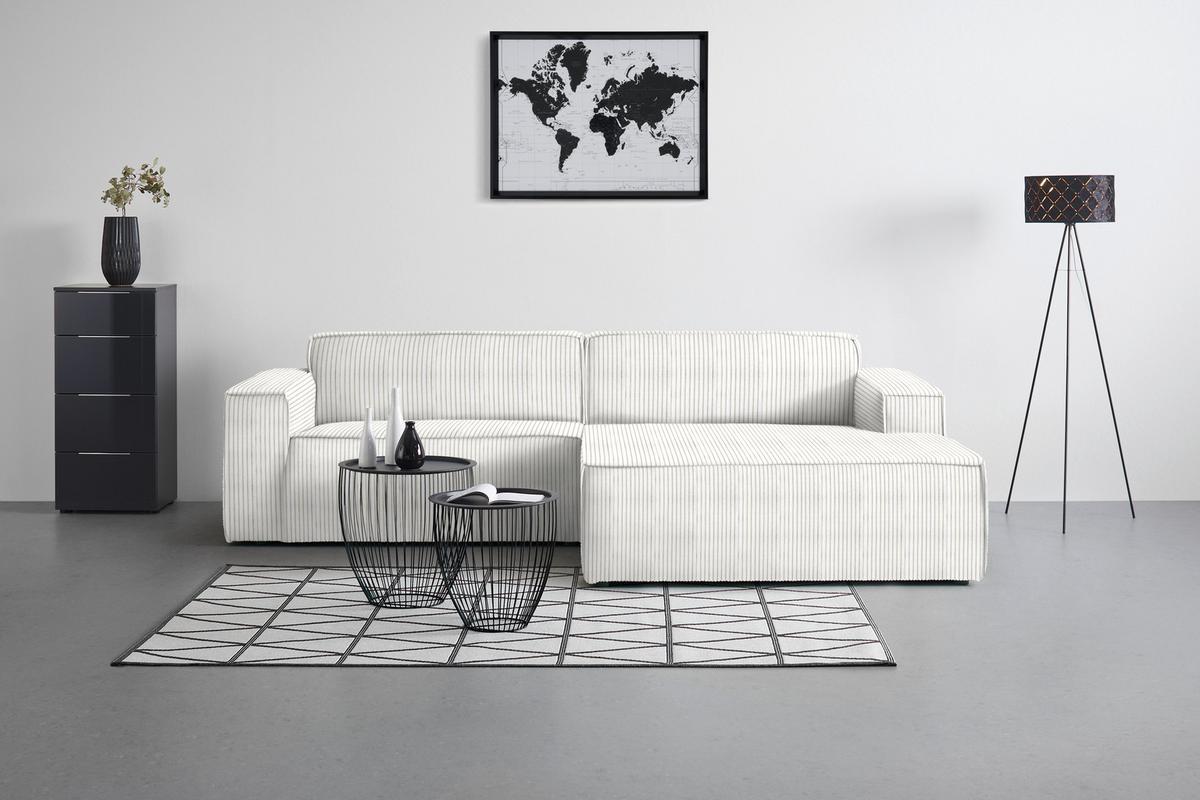 Wohnlandschaft Loft Beige - Beige/Schwarz, MODERN, Kunststoff/Textil (265/75/172cm) - Mömax
