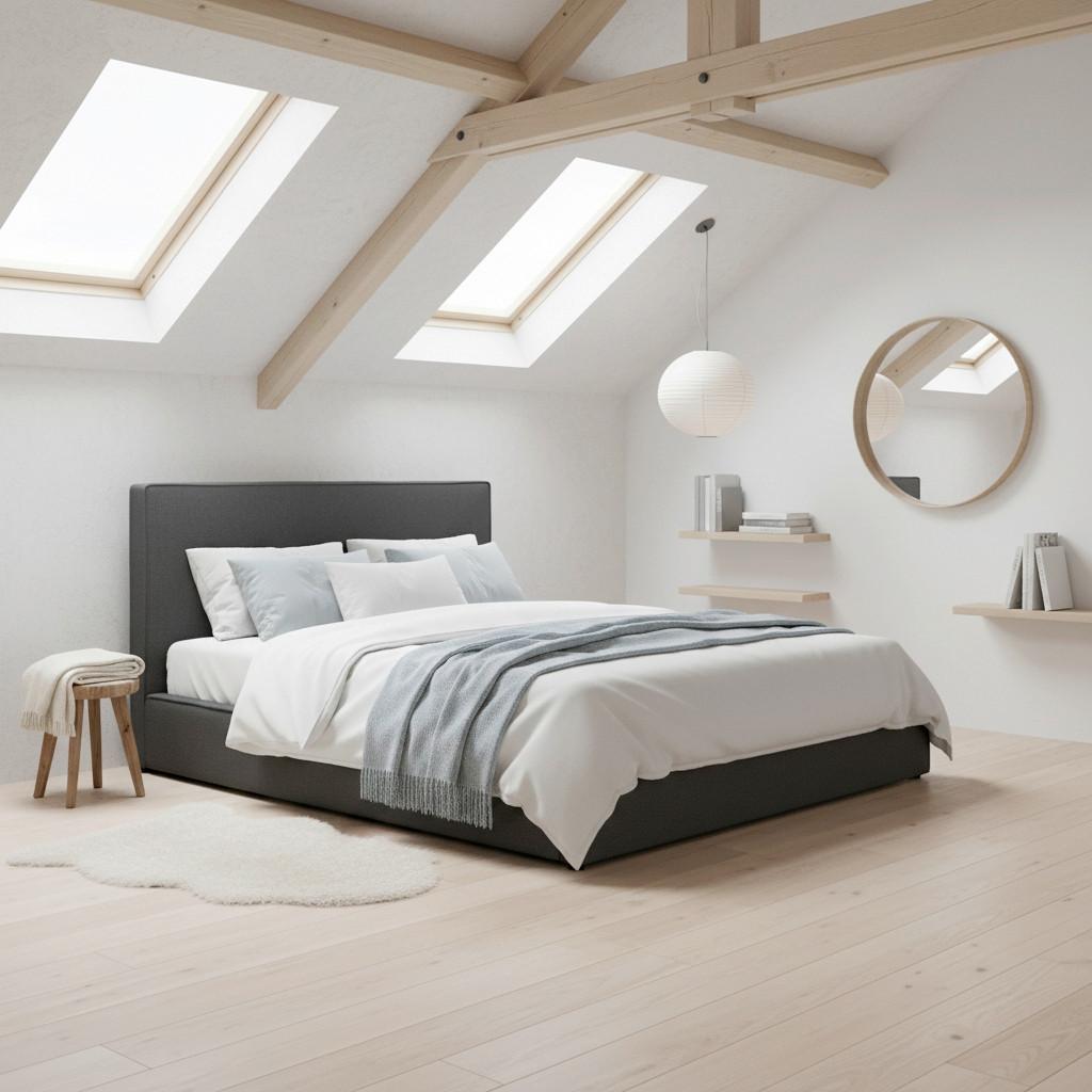 POLSTERBETT GINA - Dunkelgrau/Schwarz, MODERN, Holz/Textil (180/200cm) - Bessagi Home