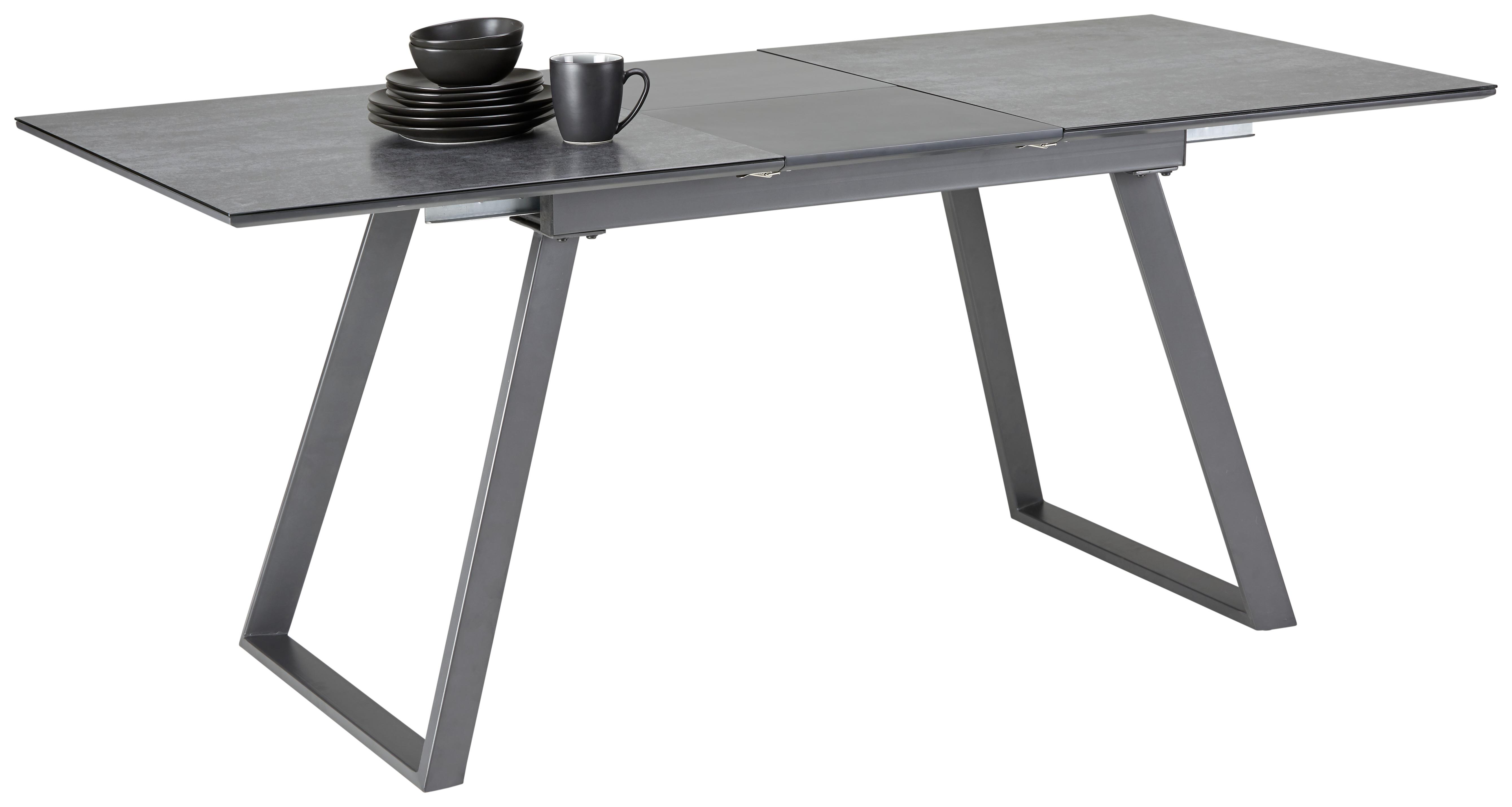 Ausziehtisch in Grau - Grau, Modern, Glas/Holzwerkstoff (140-180/80/76cm) - Modern Living