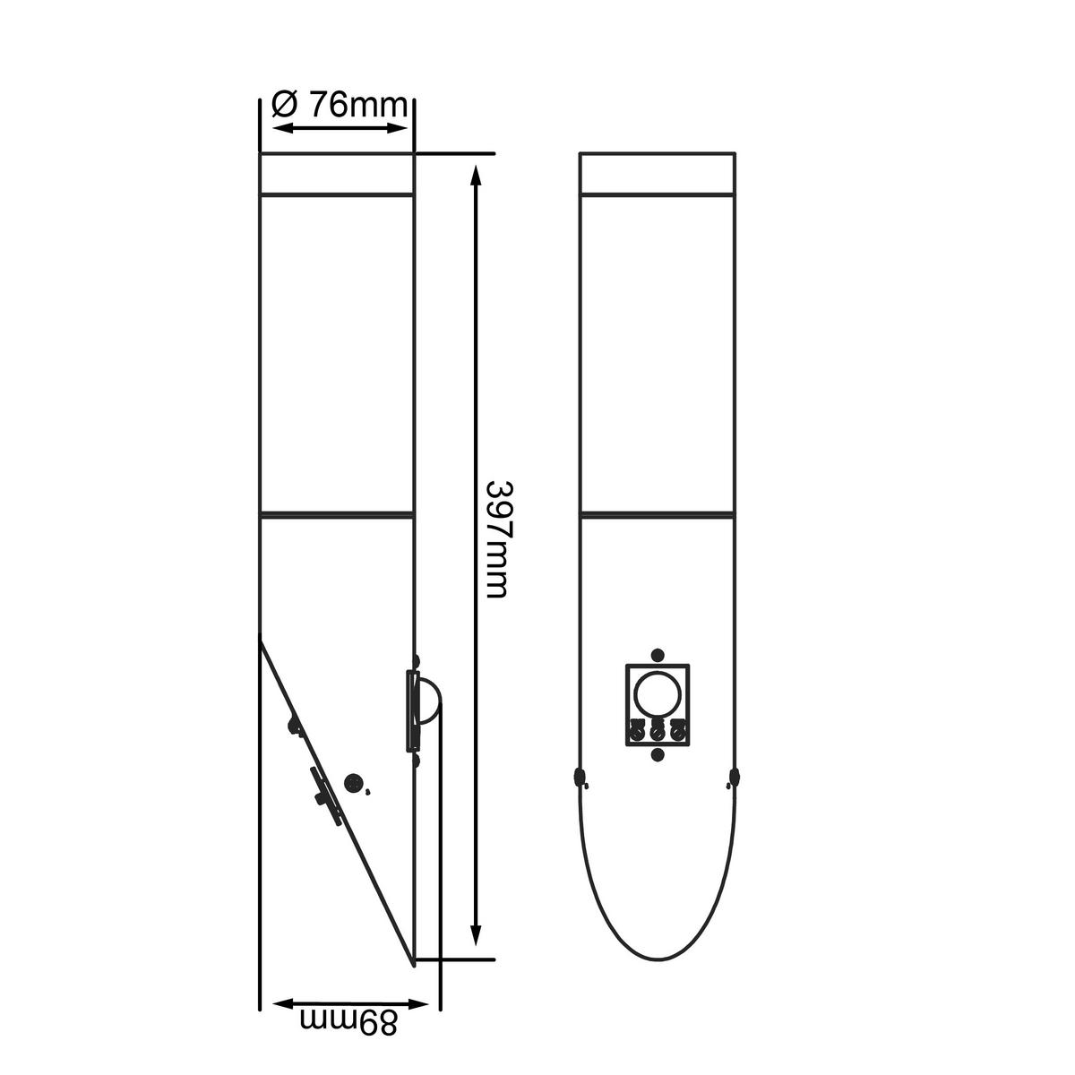 Außenwandleuchte Chorus Edelstahlfarben max. 40 Watt - Edelstahlfarben, KONVENTIONELL, Kunststoff/Metall (7,5/40cm) - Brilliant