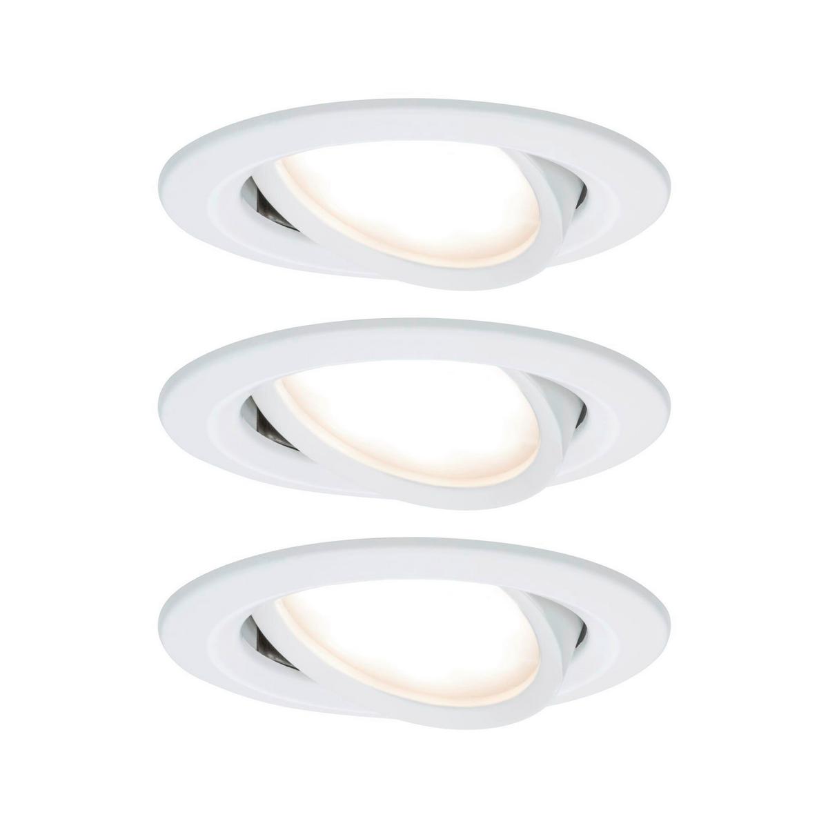 Deckenleuchte Nova max. 6,5 Watt, 3-teilig - Alufarben/Weiß, Basics, Metall (8,4cm) - Paulmann