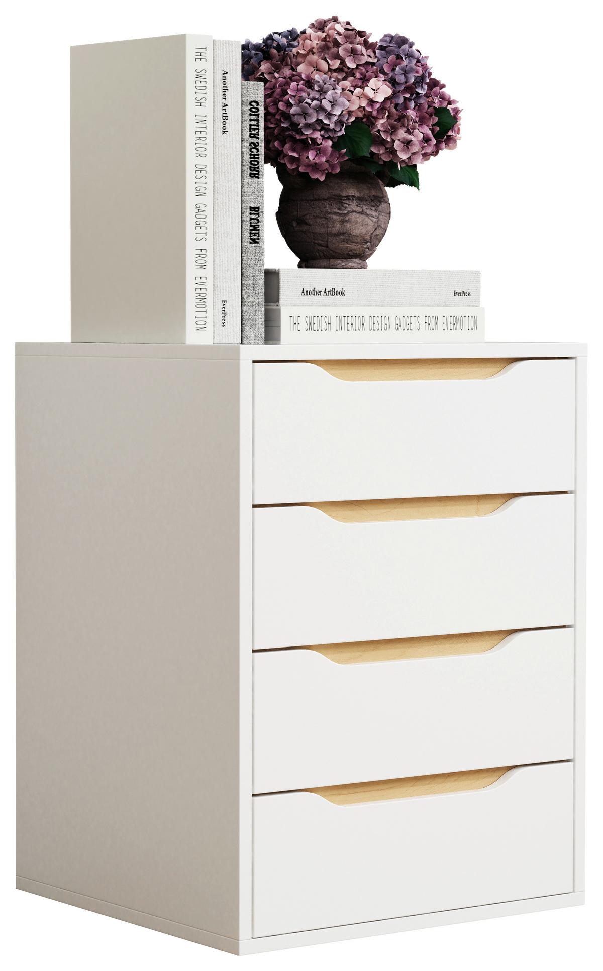 NACHTTISCH MALIRA M - Honigeiche/Weiss, Modern, Holzwerkstoff (46/61/42cm) - MID.YOU