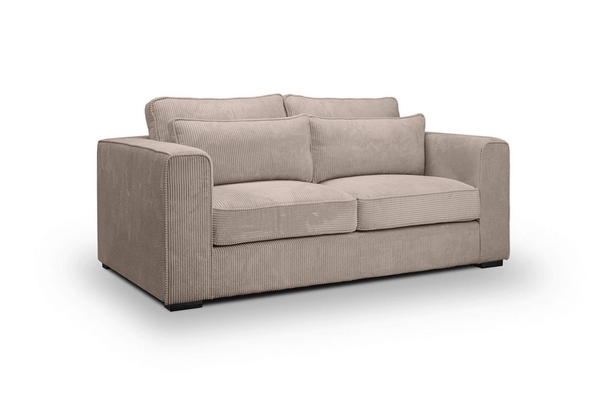 2,5-Sitzer-Sofa Almera Beigebraun - Beigebraun/Schwarz, Basics, Holz/Textil (200/92/112cm) - MID.YOU